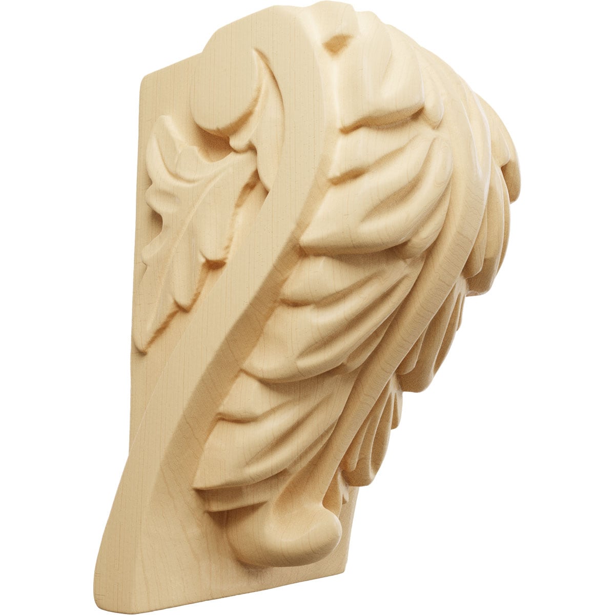 Ekena Millwork CORW02X02X04BAMA 2.5-in x 2.25-in x 4.0-in Unfinished Maple Wood Paintable/Stainable Corbel