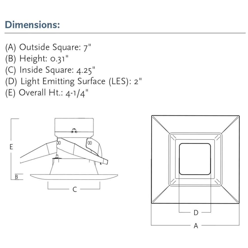 progress led square recessed trim