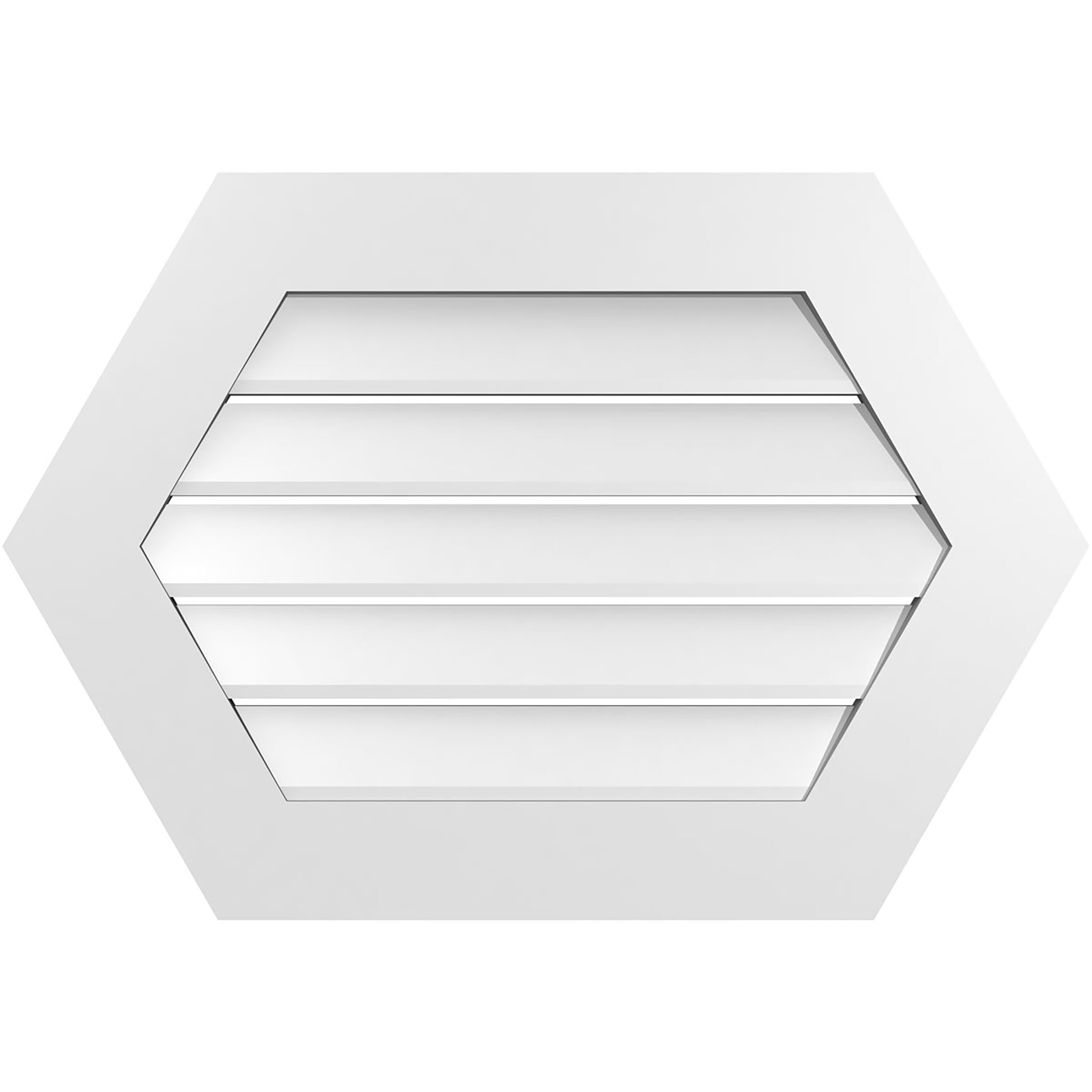 Ekena Millwork GVPHP32X2201SF 32-Inches x 22-Inches Off-white Peaked PVC Gable Louver Vent