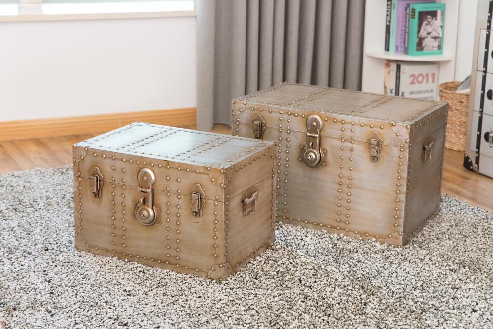 Waterproof Aluminum Square Drawer Wooden Storage Box Trunk Storage