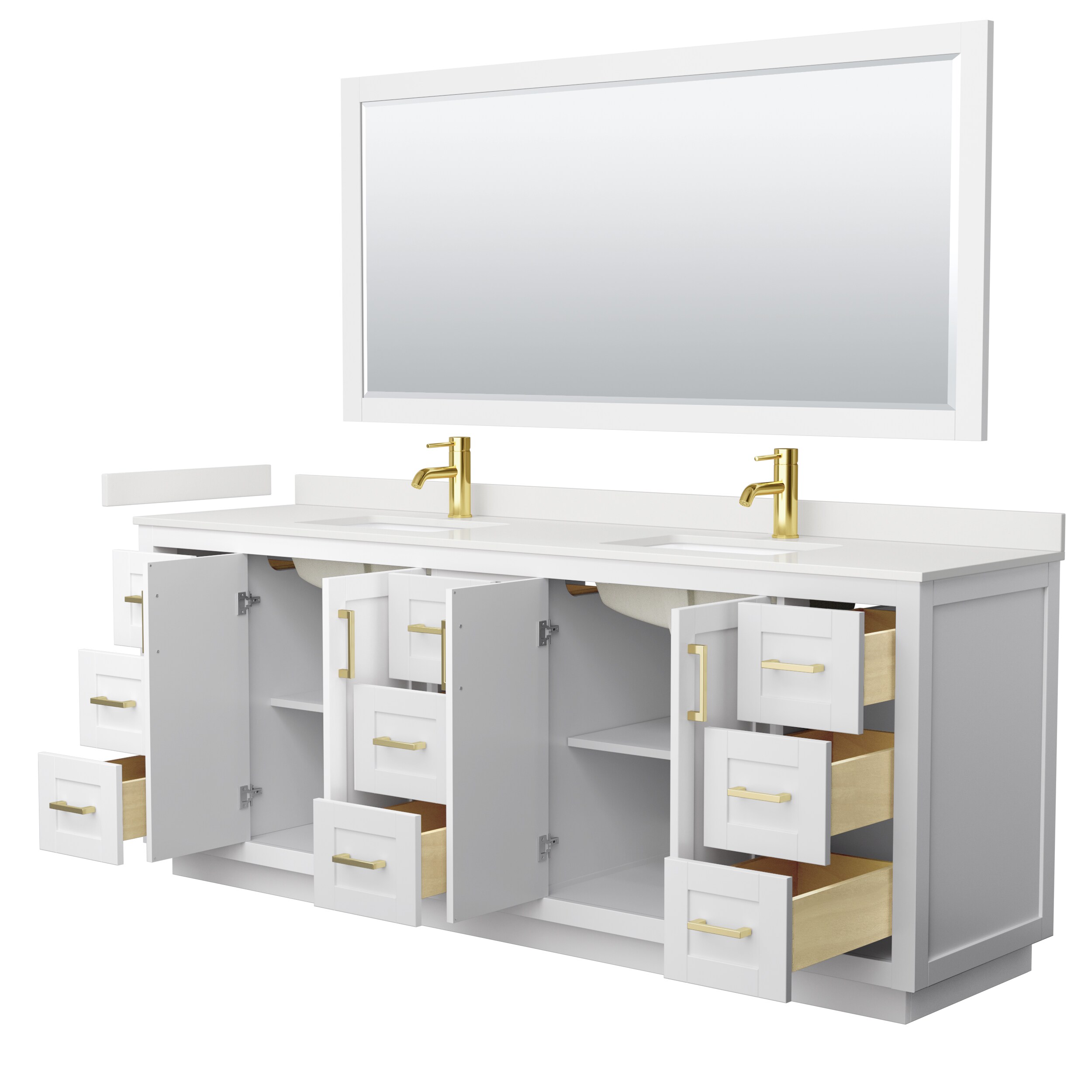 Wyndham Collection WCF292984DWGWQUNSM70 Bath-Vanity-Combo - View #3