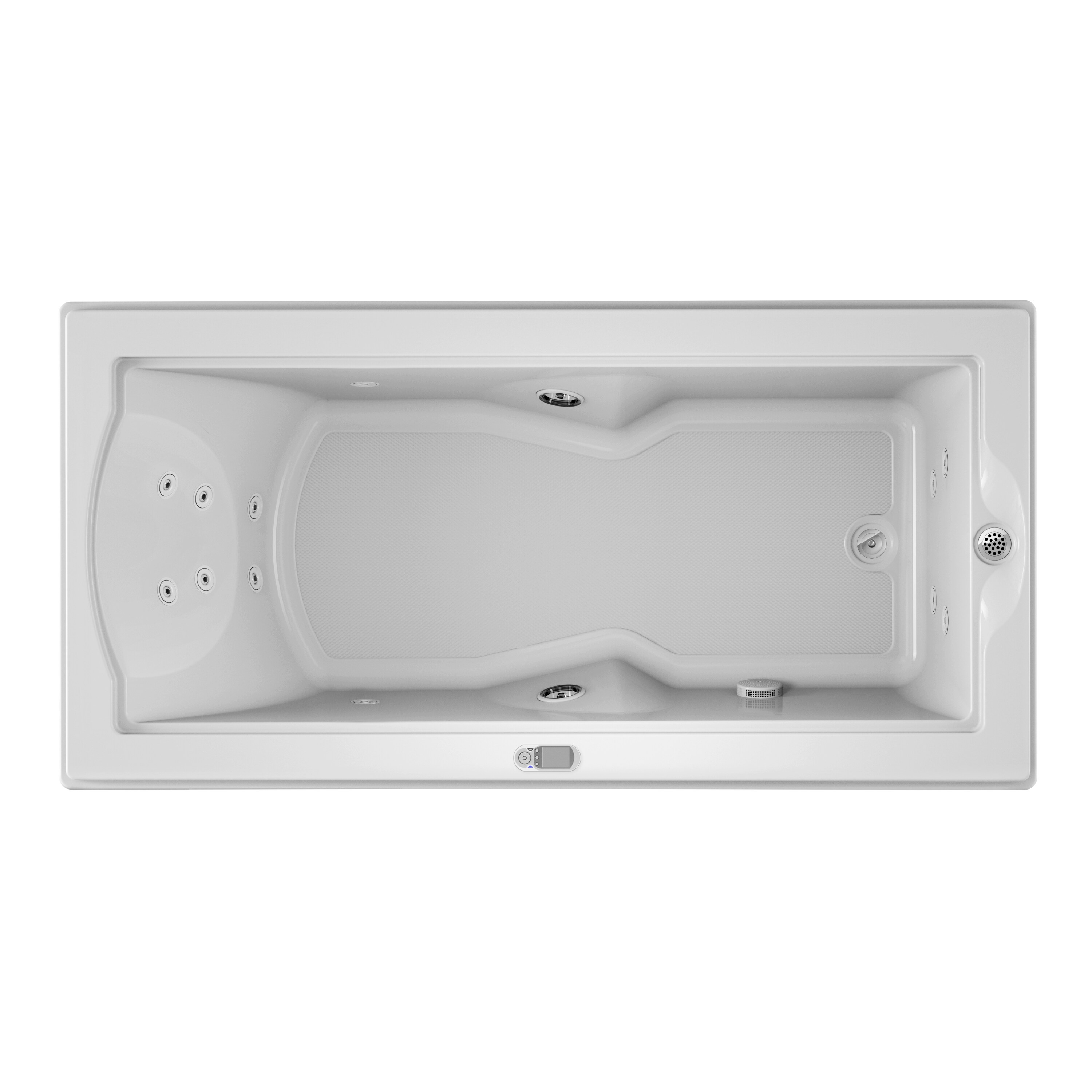 Jacuzzi KL40959 FUZION 35.4-in x 70.7-in White Acrylic Rectangular Drop-in Whirlpool tub with Drain ( Right Drain )