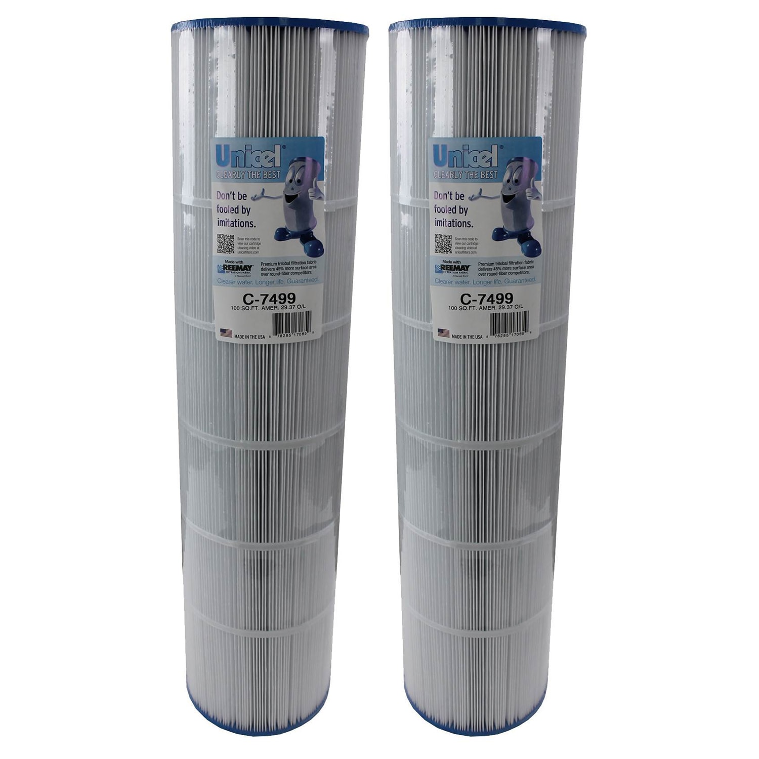 Unicel 2 x C7499 2-Pack 100-sq ft Polyester Pool Filter Cartridge in ...