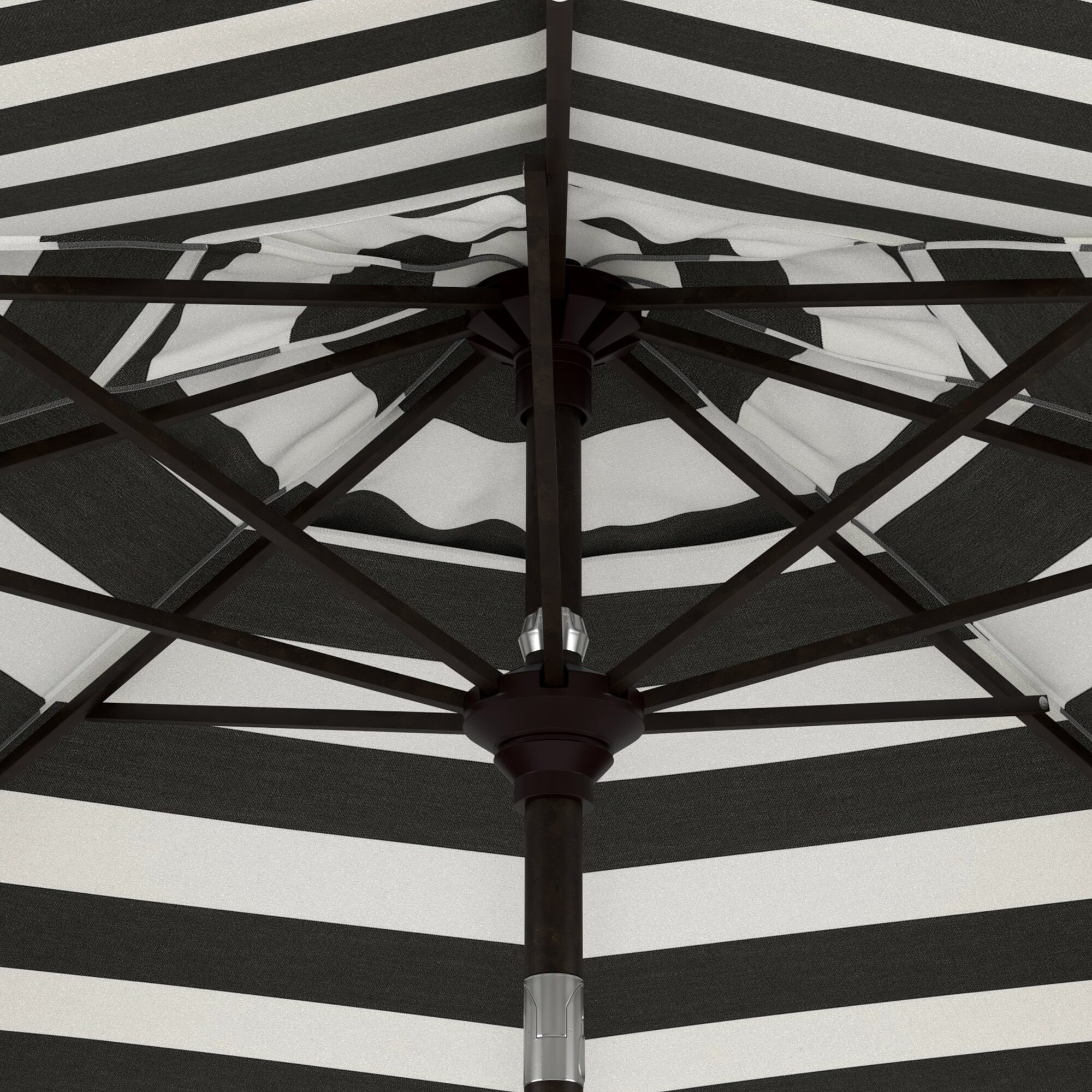 7.5 ft. Black and White Striped Aluminum Market Umbrella