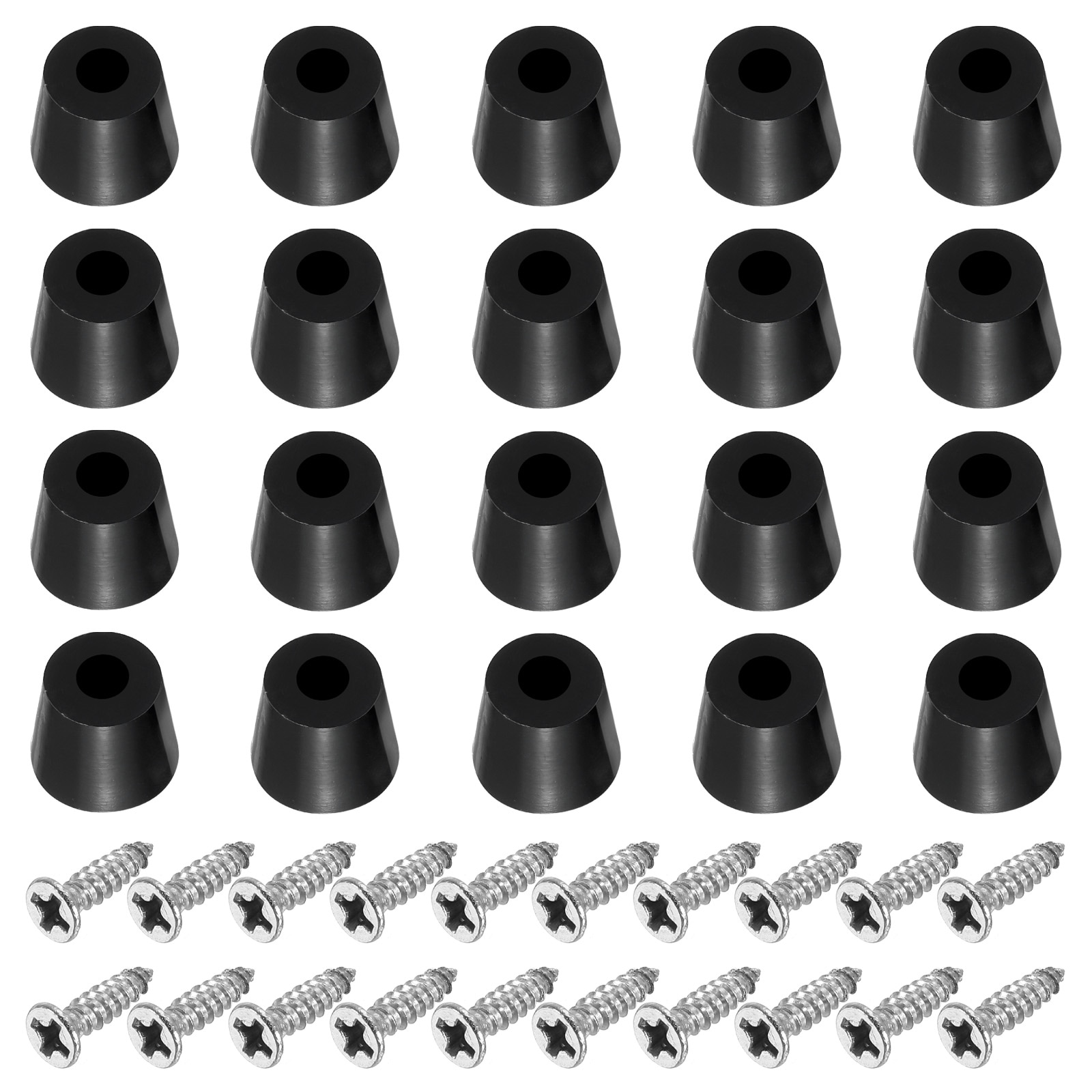 PATIKIL - Cutting Board Feet 20 Pieces Non Slip Rubber Feet Bumpers with 304 Stainless Steel Scre...