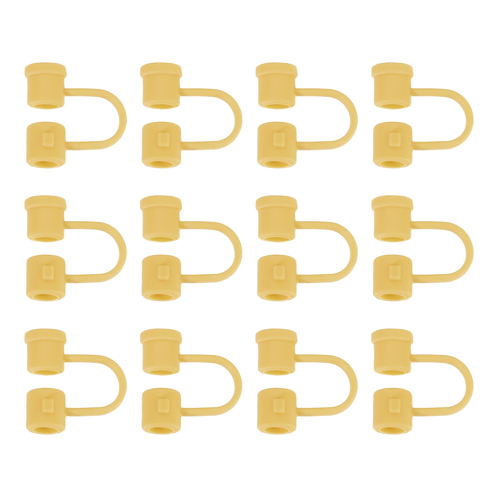 Unique Bargains 12pcs Straw Cover Cap Khaki Silicone Straw Tips Cover Fits 7.5-8mm OD Drinking Straws Reusable Dust-Proof Straw Tips #S26012300UX5283