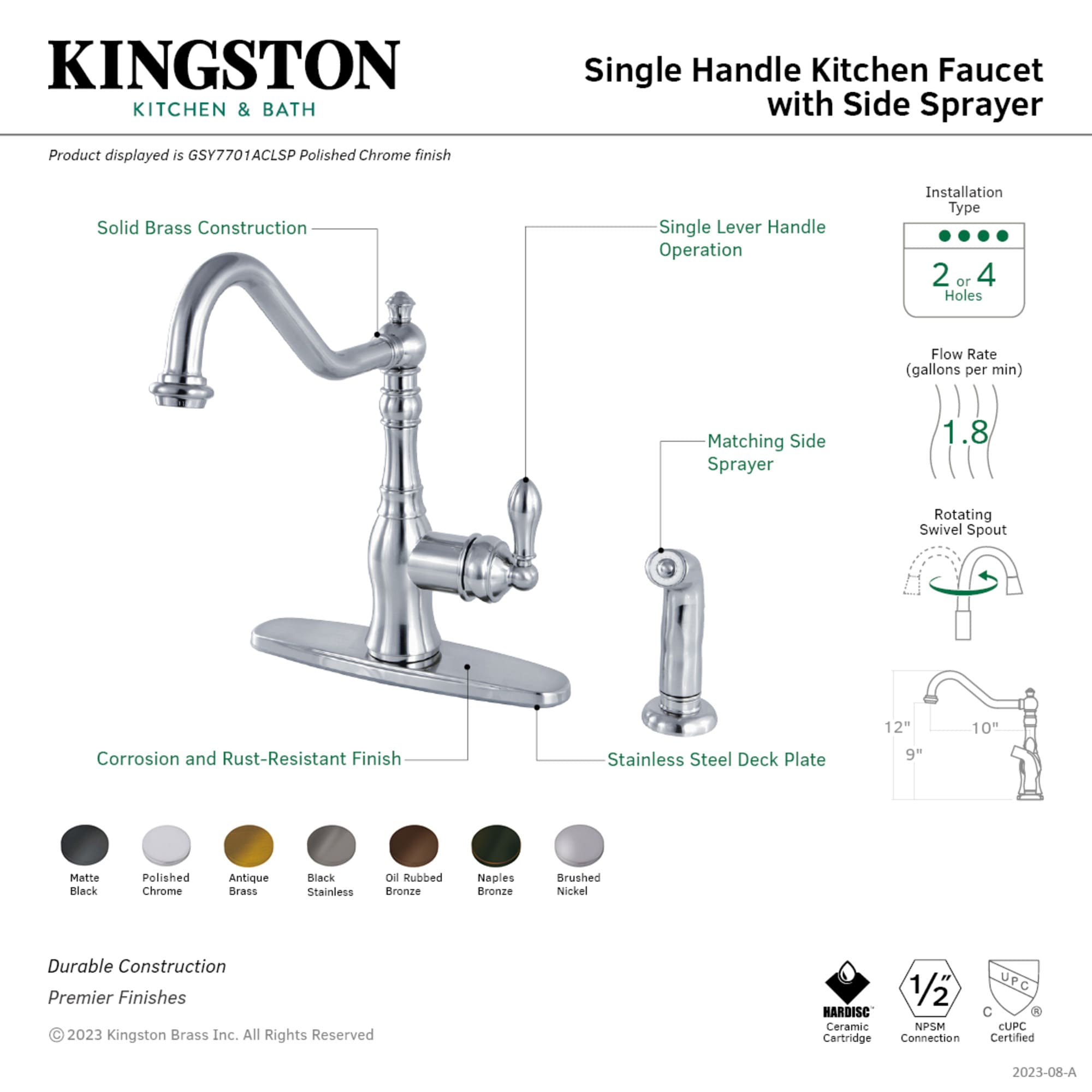 Kingston Brass WLGSY7701ACLSP Kitchen-Faucets - View #2