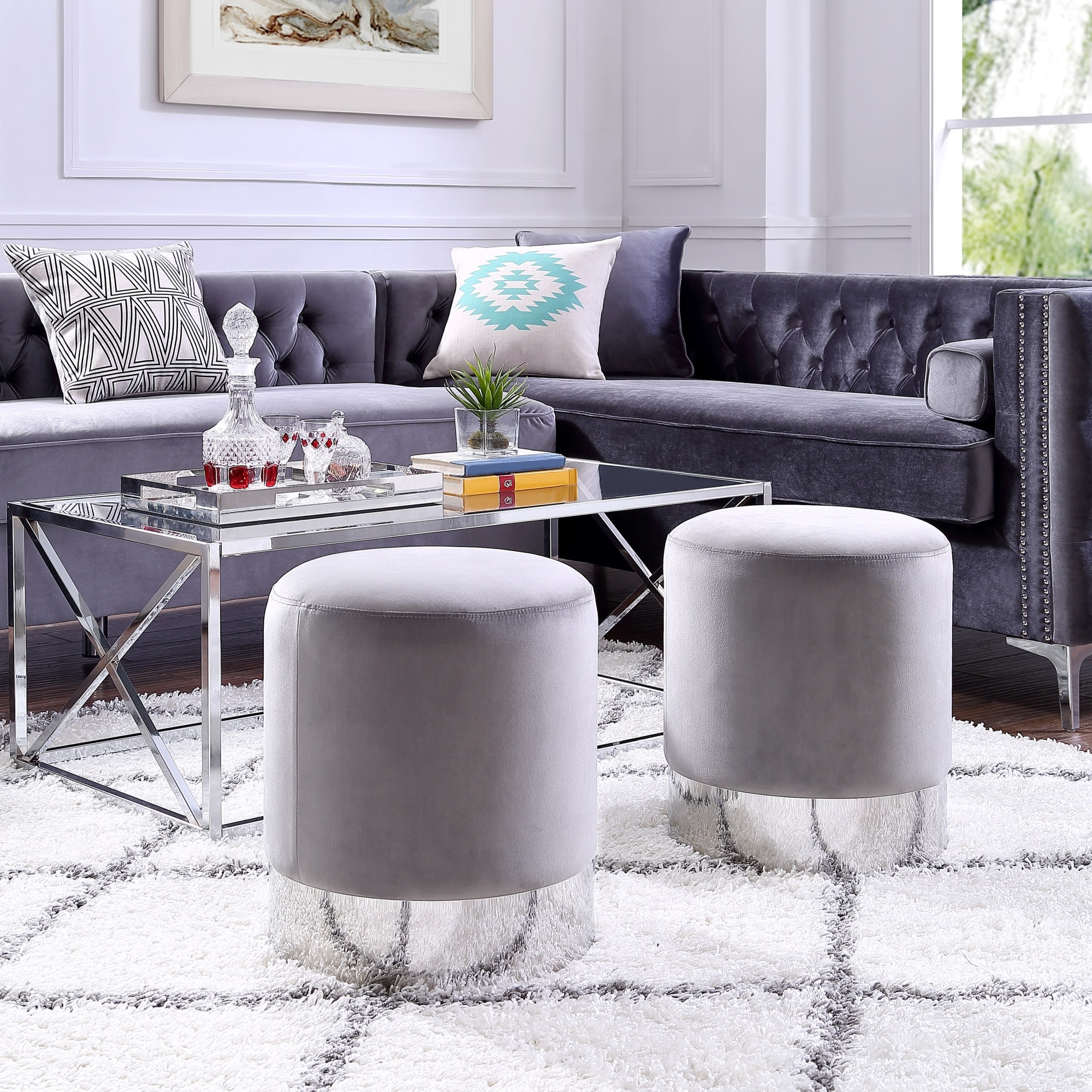 Inspired Home ON73-02GR-LS Indoor-Ottomans - View #2