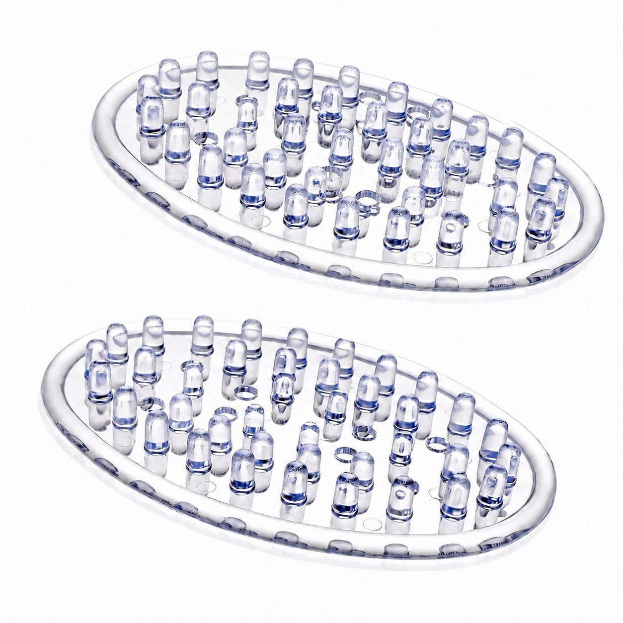 Aoibox  2 Pack Clear Plastic Oval Soap Dish Freestanding Self Draining Holder with Raised Peg Base for Bathroom