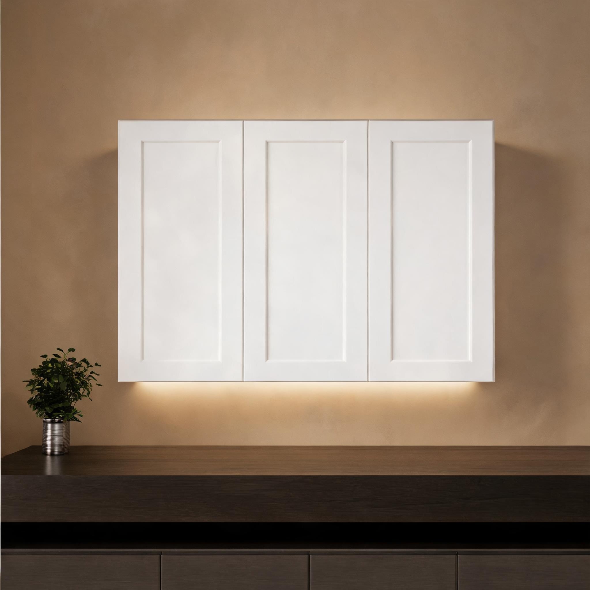 Naturefalls Solid Wood White-Toned Shaker Wall Cabinet 36 W Ready-to-Assemble Kitchen Storage