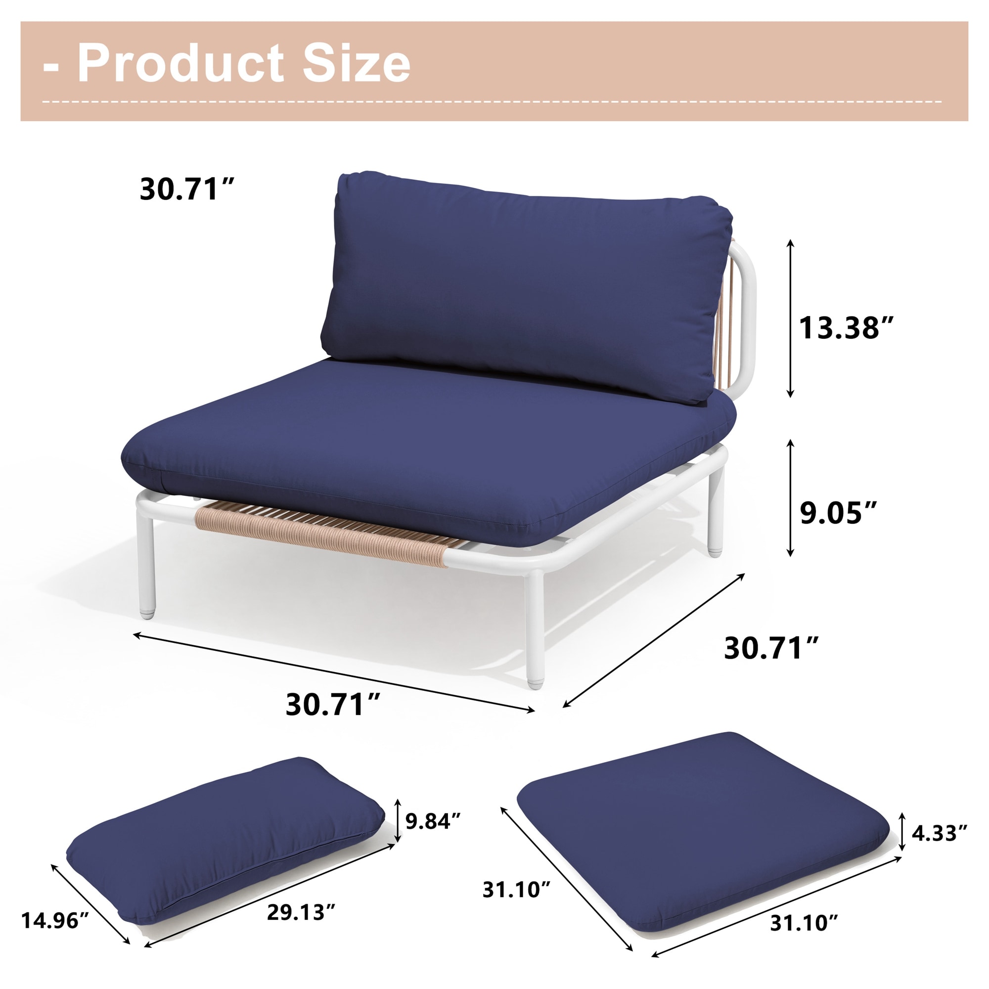 Crestlive Products CL-SF005NAV-3 Patio-Sofas-Daybeds - View #3