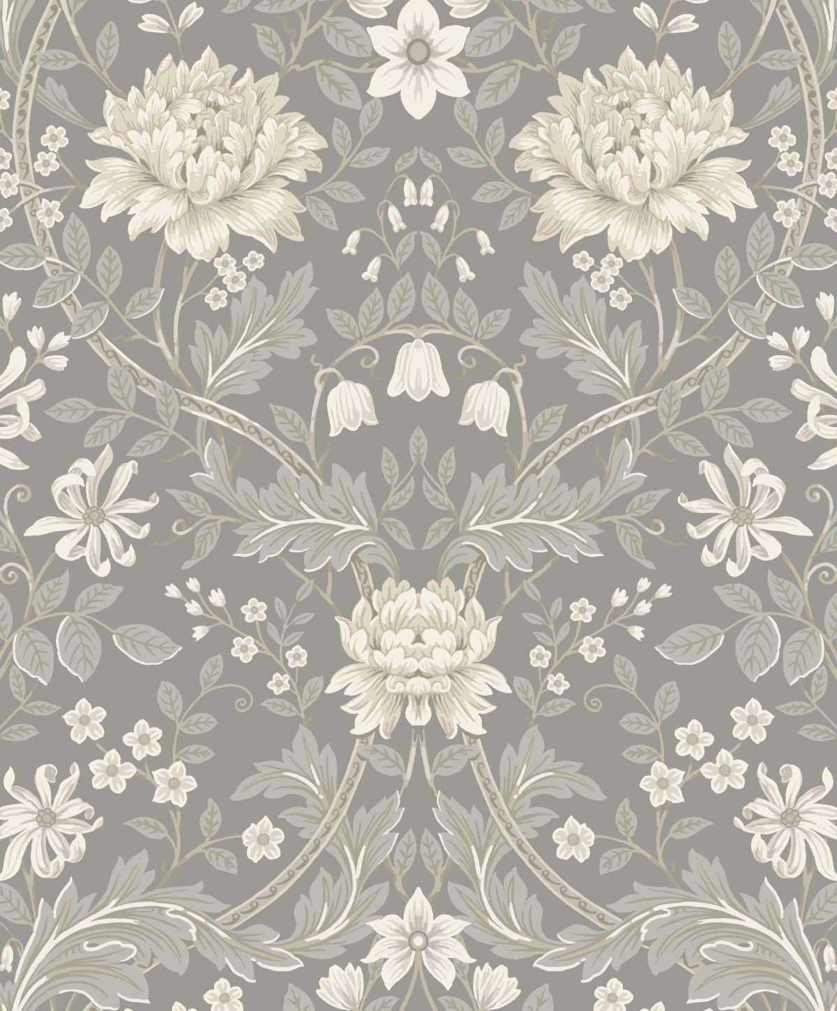 NextWall NW44608 31.35-Sq. Feet Daydream Grey and Honeysuckle Vinyl Floral Self-adhesive Peel and Stick Wallpaper
