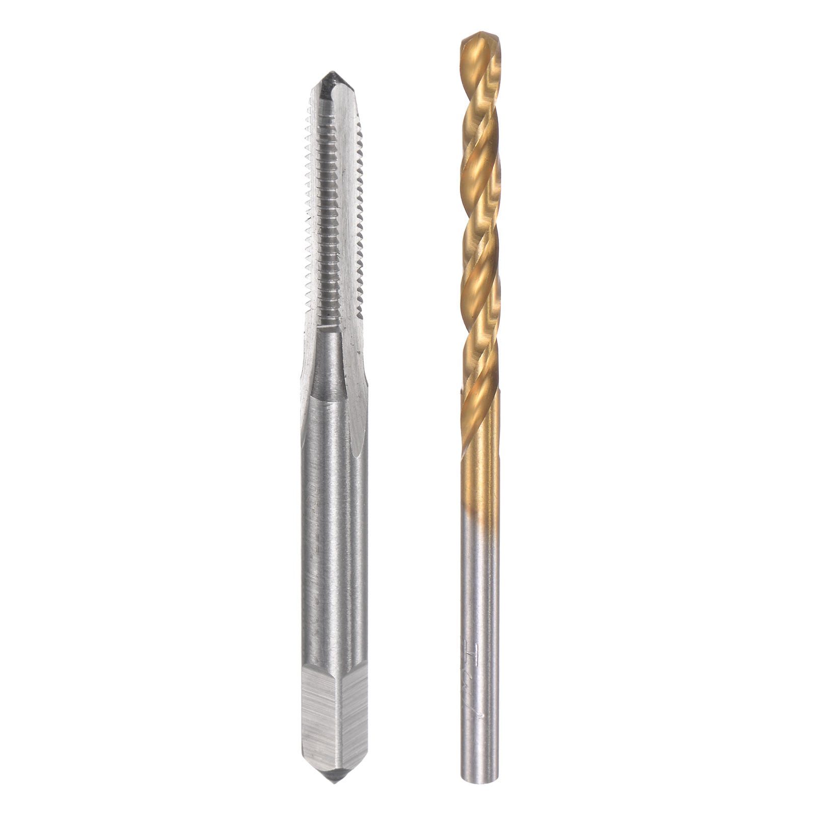 Unique Bargains 8-36 UNF Straight Flute Thread Tap and 3.5mm Twist Drill Bit Set Titanium Plated 6542 High Speed Steel Drilling Bit Machine Threading Tap #S26031100UX4725