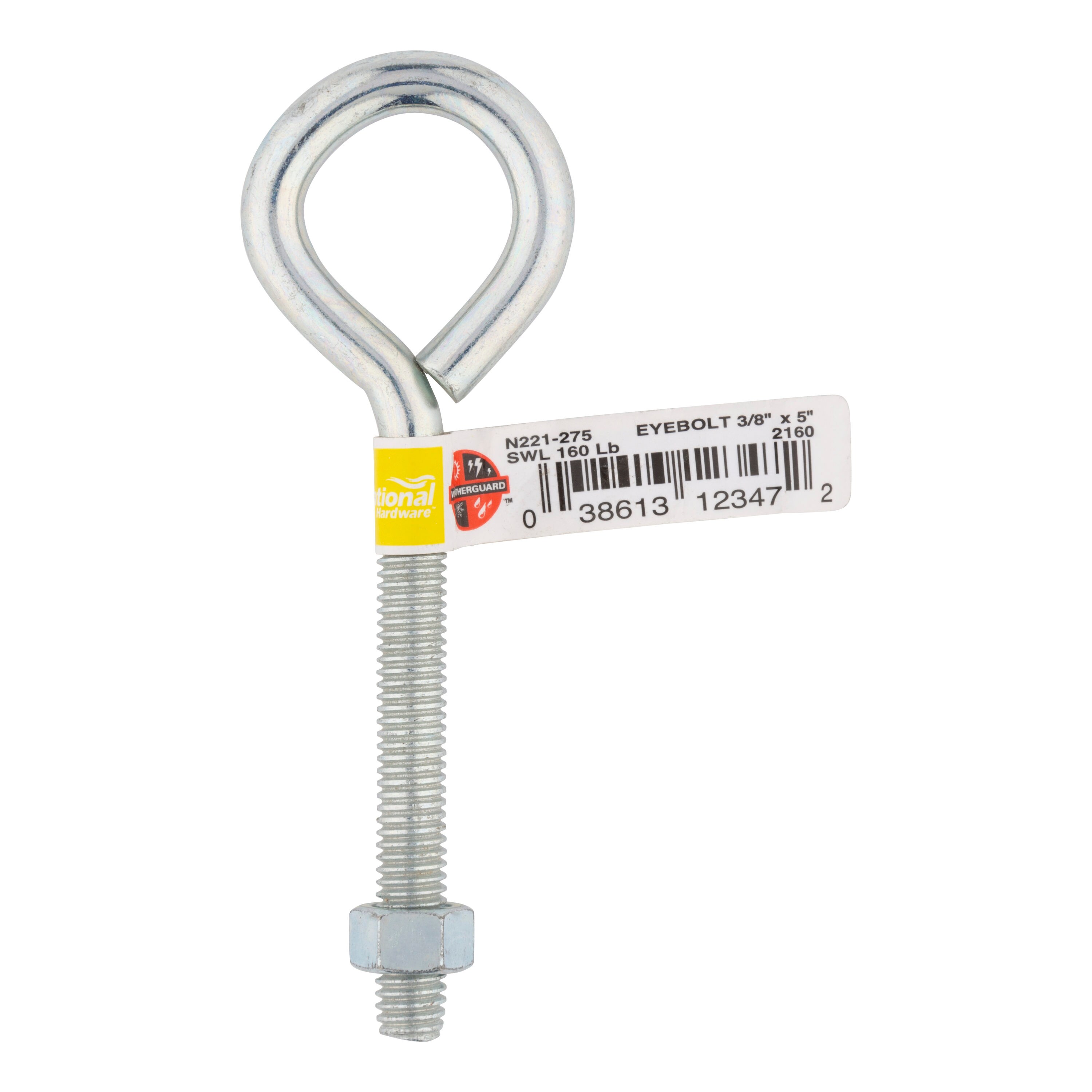 National Hardware - 3/8-in to 8 x 3.875-in Zinc-Plated Plain Eye Bolt