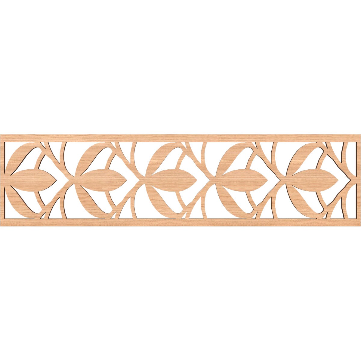 Ekena Millwork MLDB12X47SALHI Salem Fretwork Flat Trim 12-in x 3.92-ft Hickory Brown Unfinished 2156743 Pierced Wall Panel Moulding