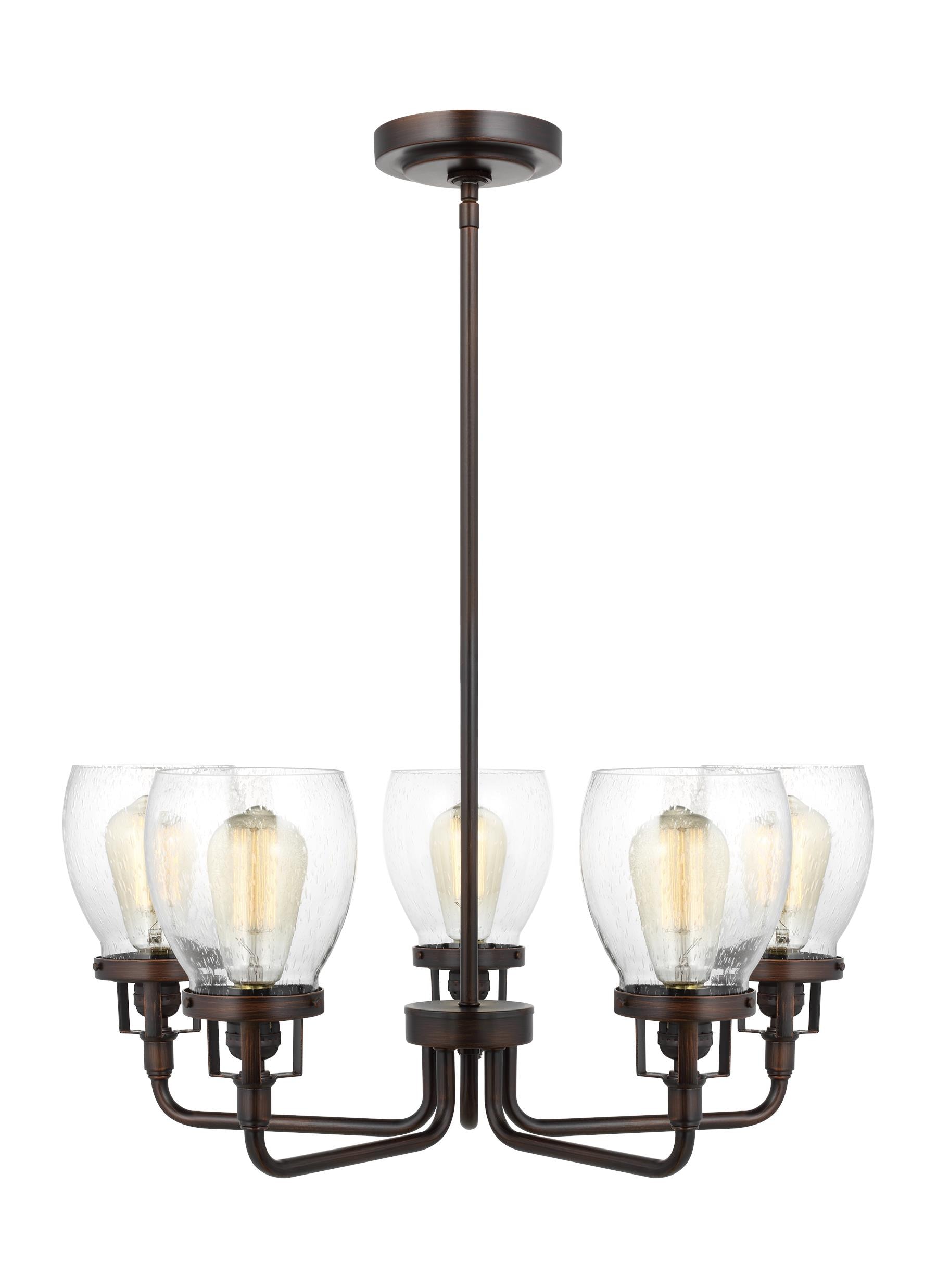 Generation Lighting 3214505-710 Belton 5 -Light Bronze Transitional For Use in Bedrooms, Dining Rooms, Foyers, Kitchens, Living Rooms Chandelier