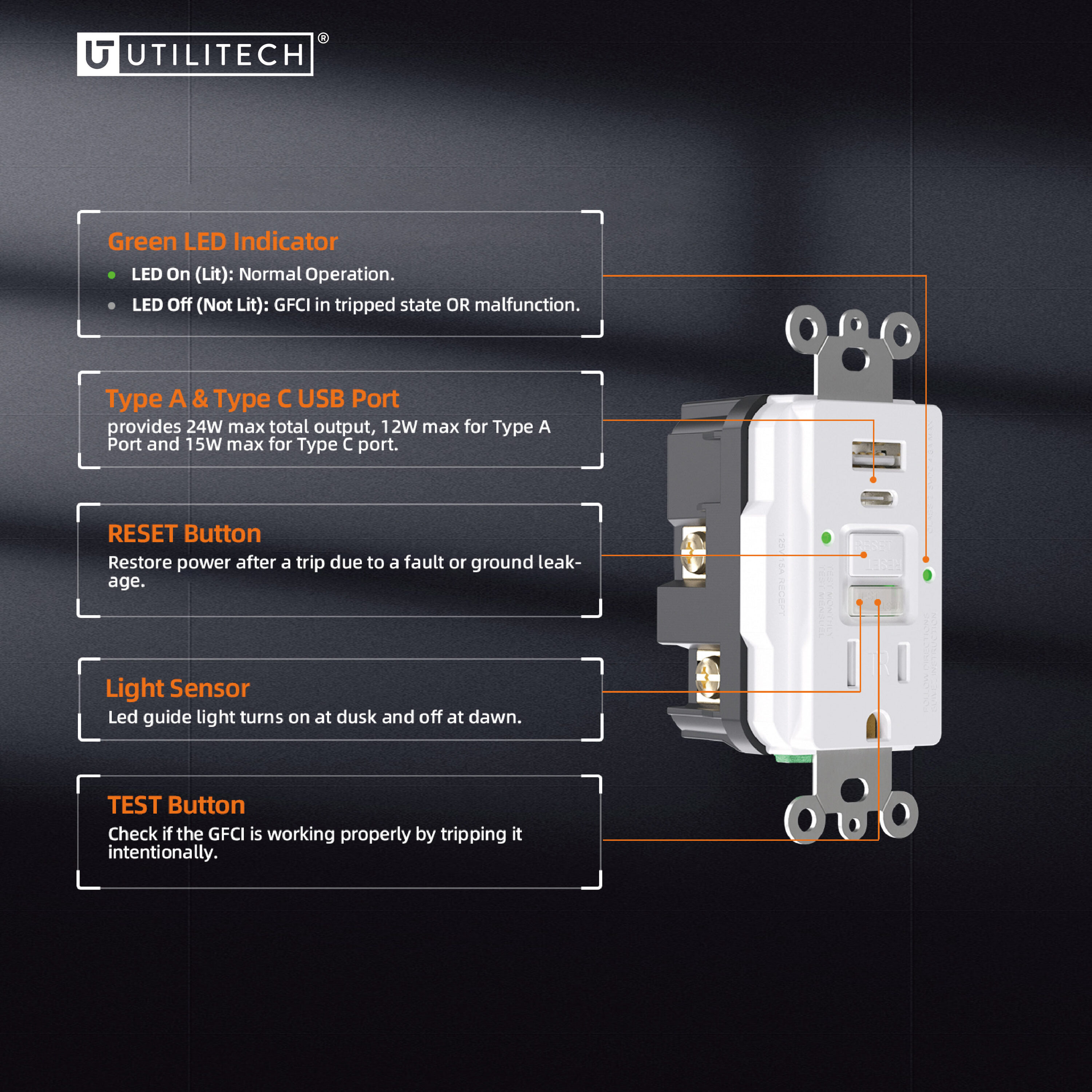 Utilitech LGR2315ACL1-WH receptacles - View #3