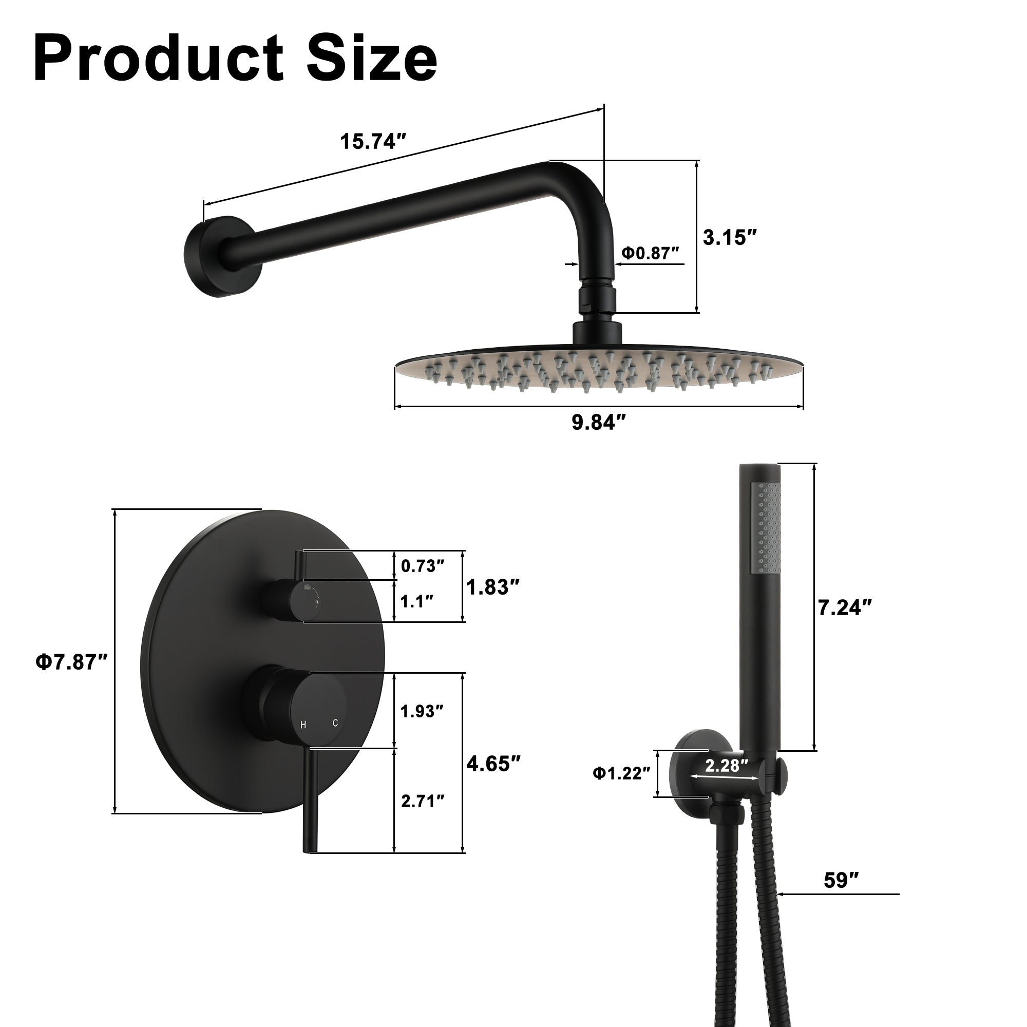 Boyel Living BL-DM6610BI Showerhead-Bar-Panels - View #2