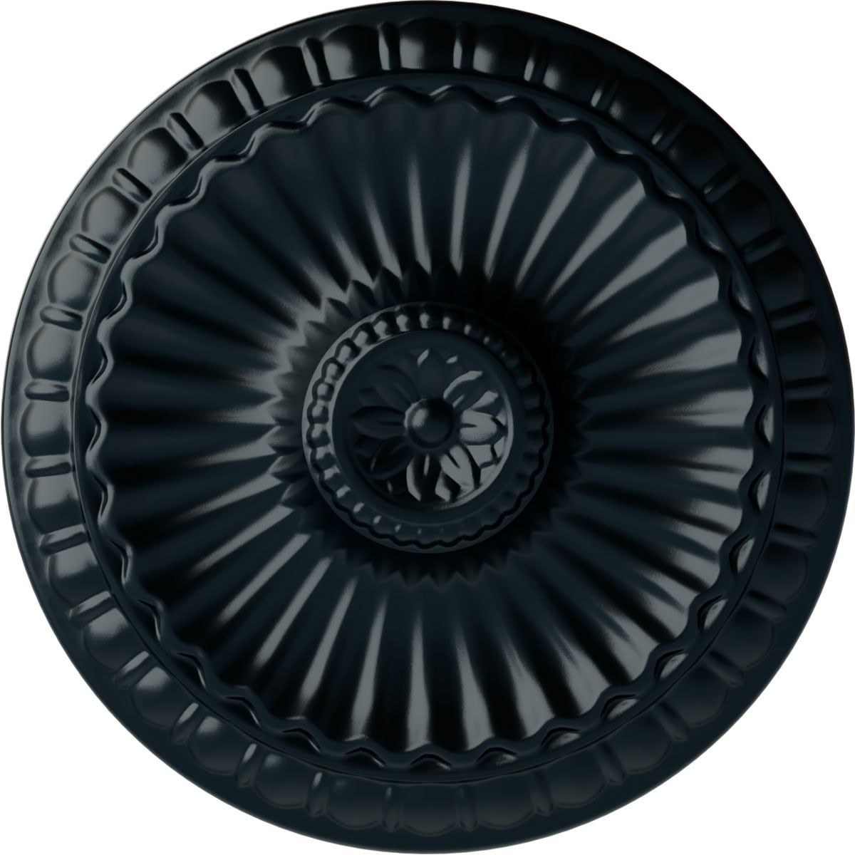 Ekena Millwork CM11LINSF Linus 11.25-in W x 11.25-in L Painted Night Shade Polyurethane Whole Ceiling Medallion