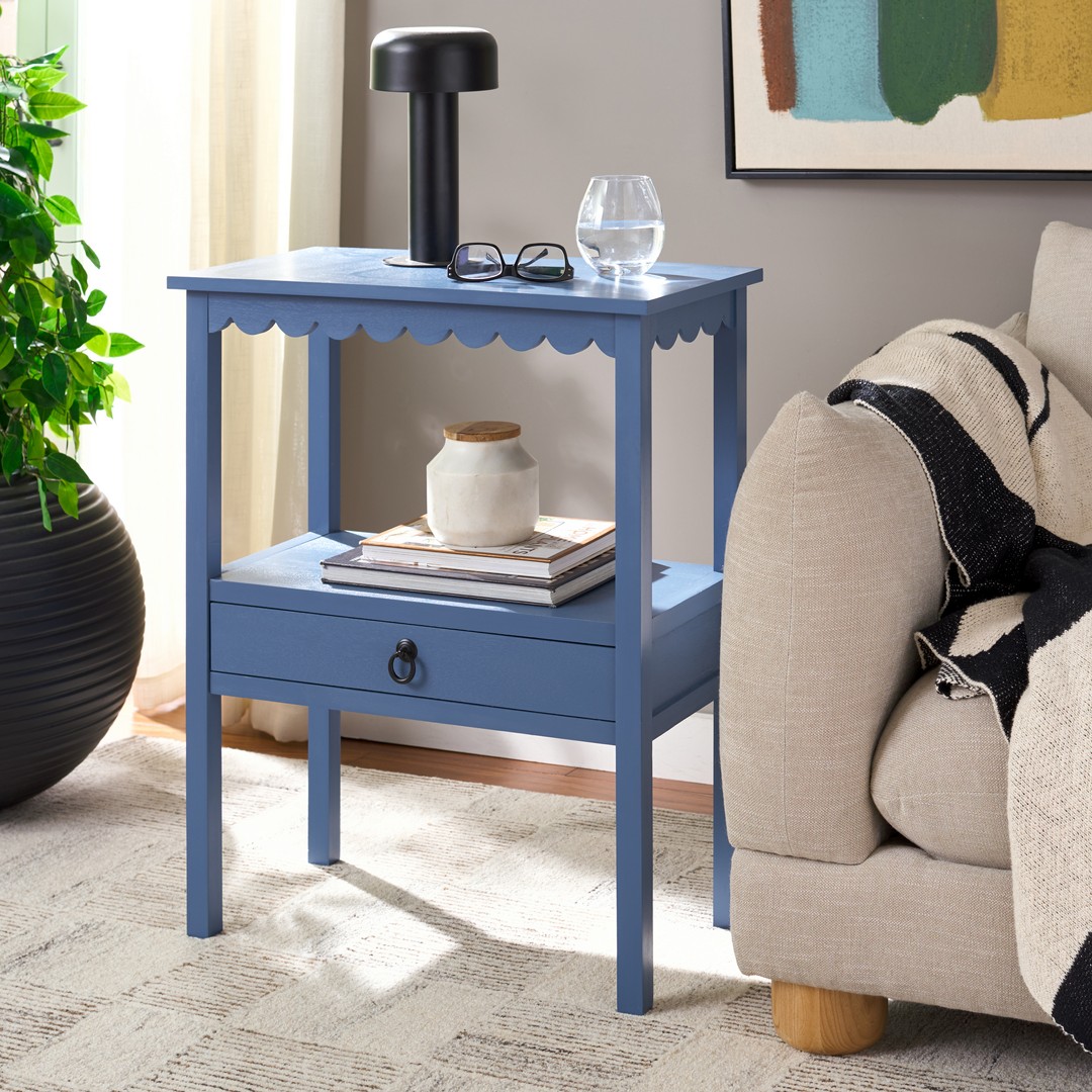 Safavieh ACC5726E Haven Cottage Style Low Drawer Accent Table/Blue