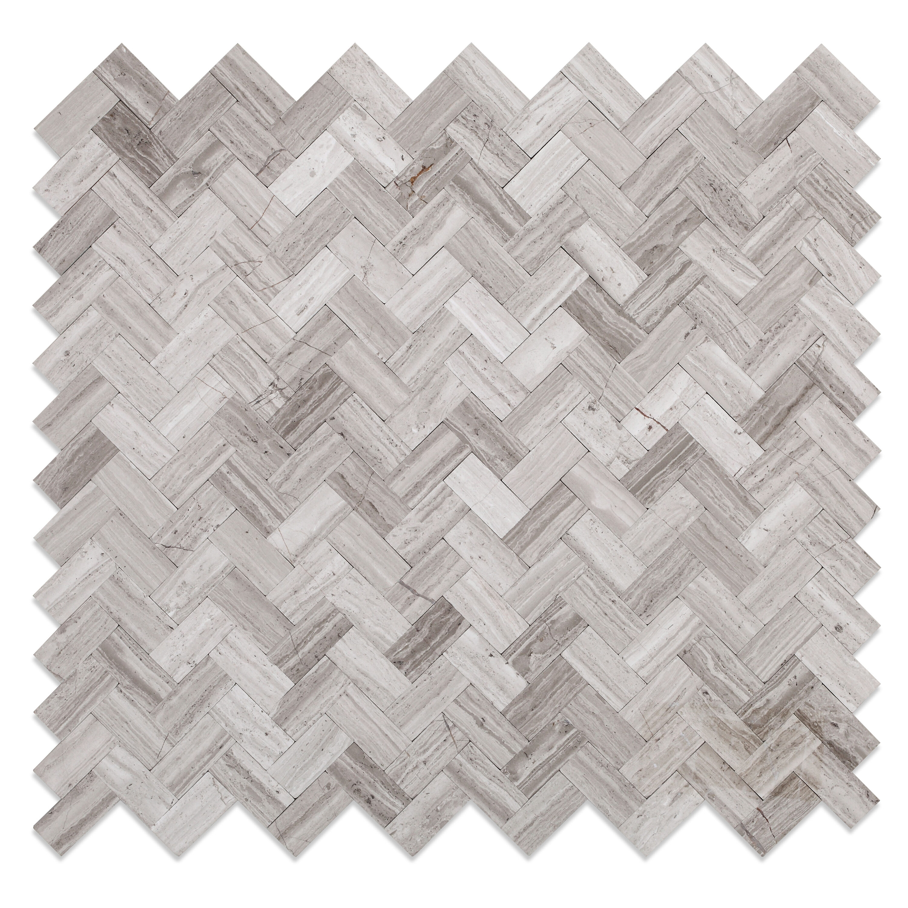 SpeedTiles IS000MAI014/BX6 Maidenhair Light Gray 12-in x 12-in Polished Natural stone Stone look Herringbone Mosaic Wall Tile ( 5.88-sq ft Carton )