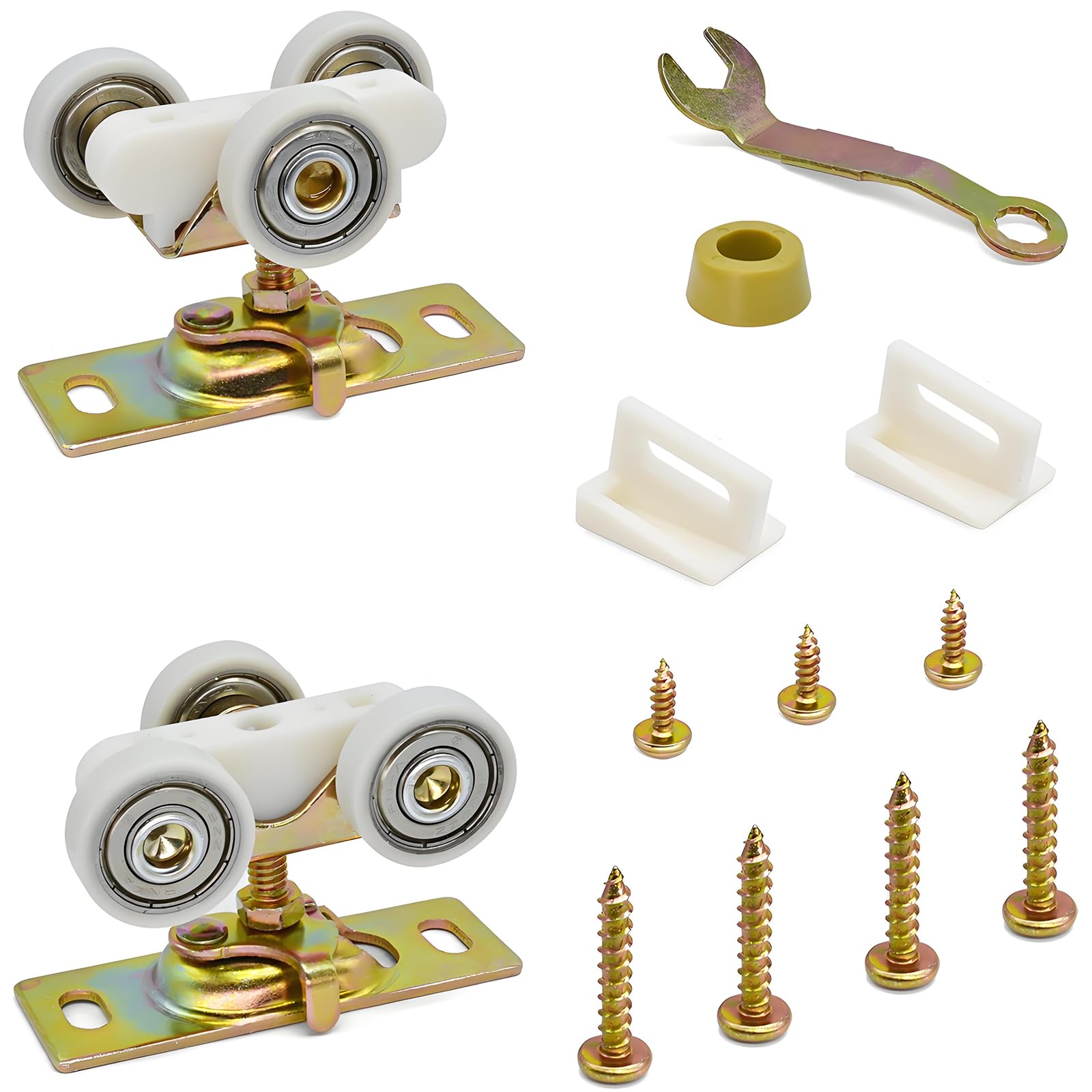 LILILIAN FMY  Pocket Door Rollers Replacement with One Inch O D Wheels Compatible with 100 134F 138F 2610F Series Track Sliding Door Ball Bearing