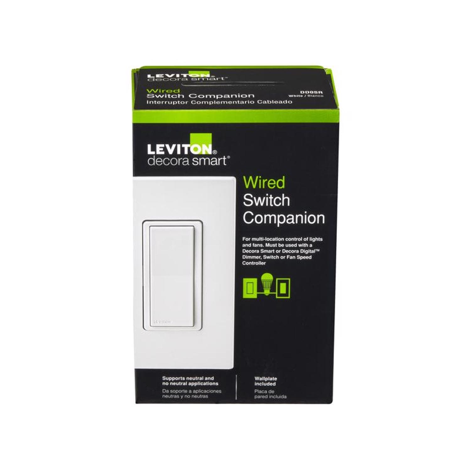 Leviton EJD3009893 Decora Smart Three Pole Remote Smart Enabled Switch White 1 pk