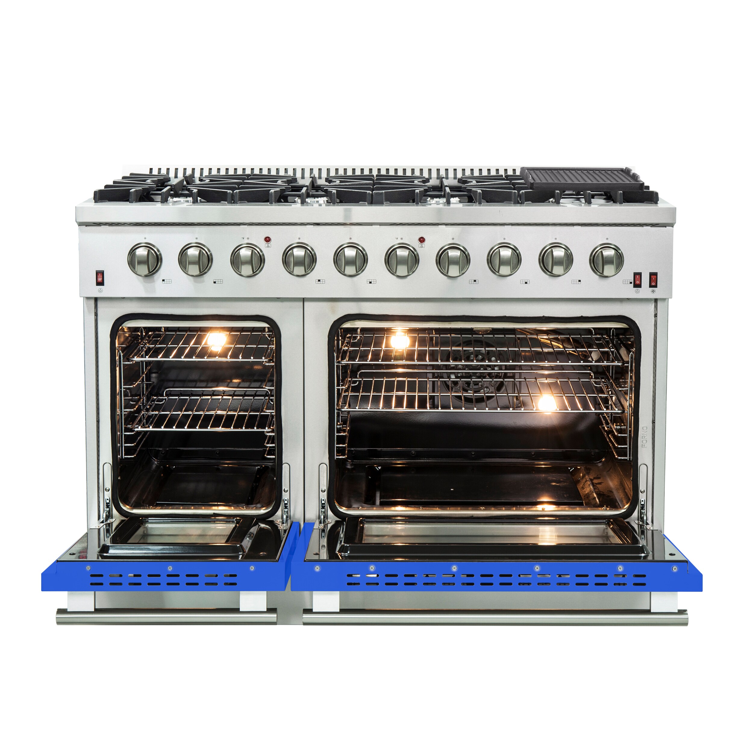 FORNO FFSGS6244-48BLU Double-Oven-Gas-Ranges - View #3