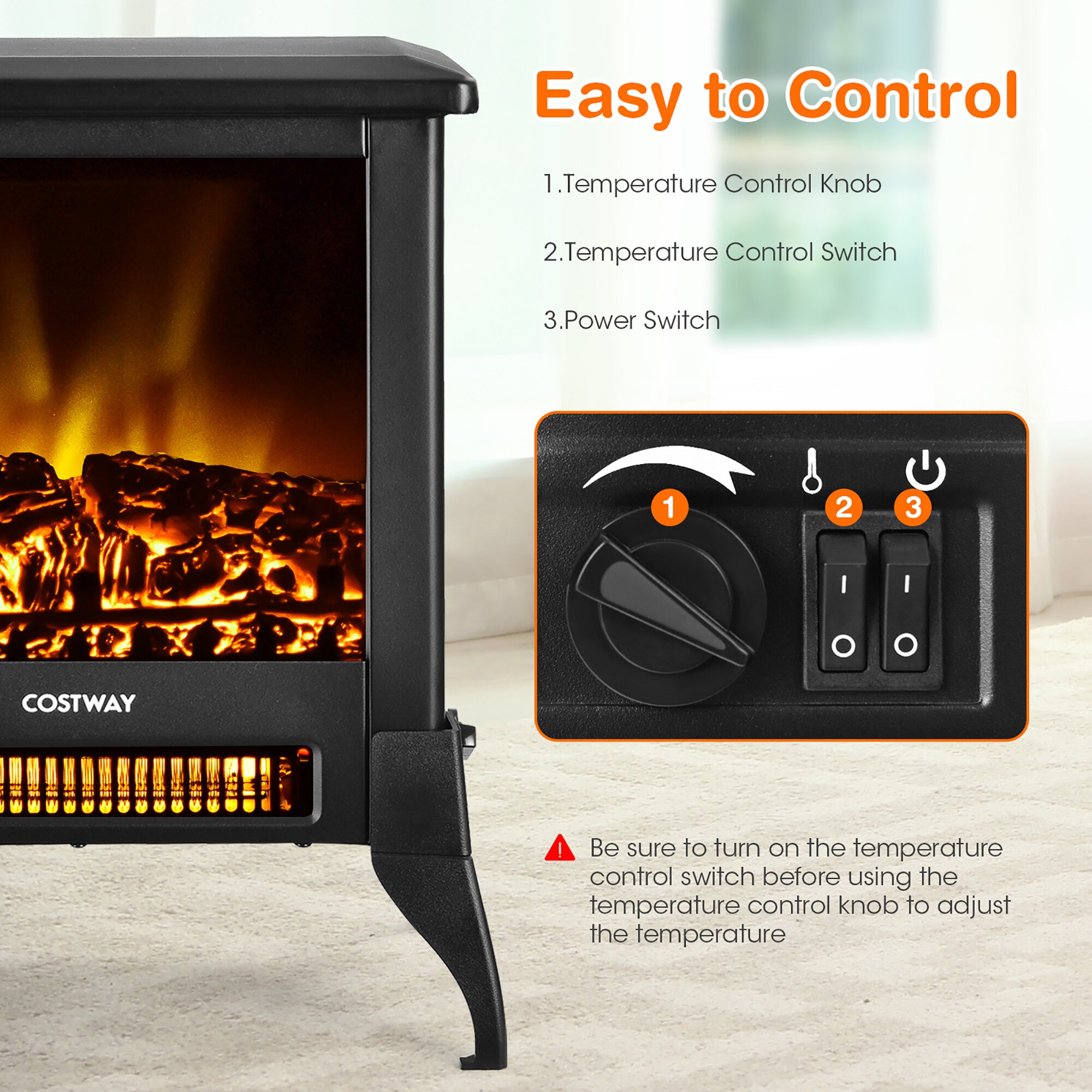 Goplus FP10056US-BK Electric-Fireplaces - View #4