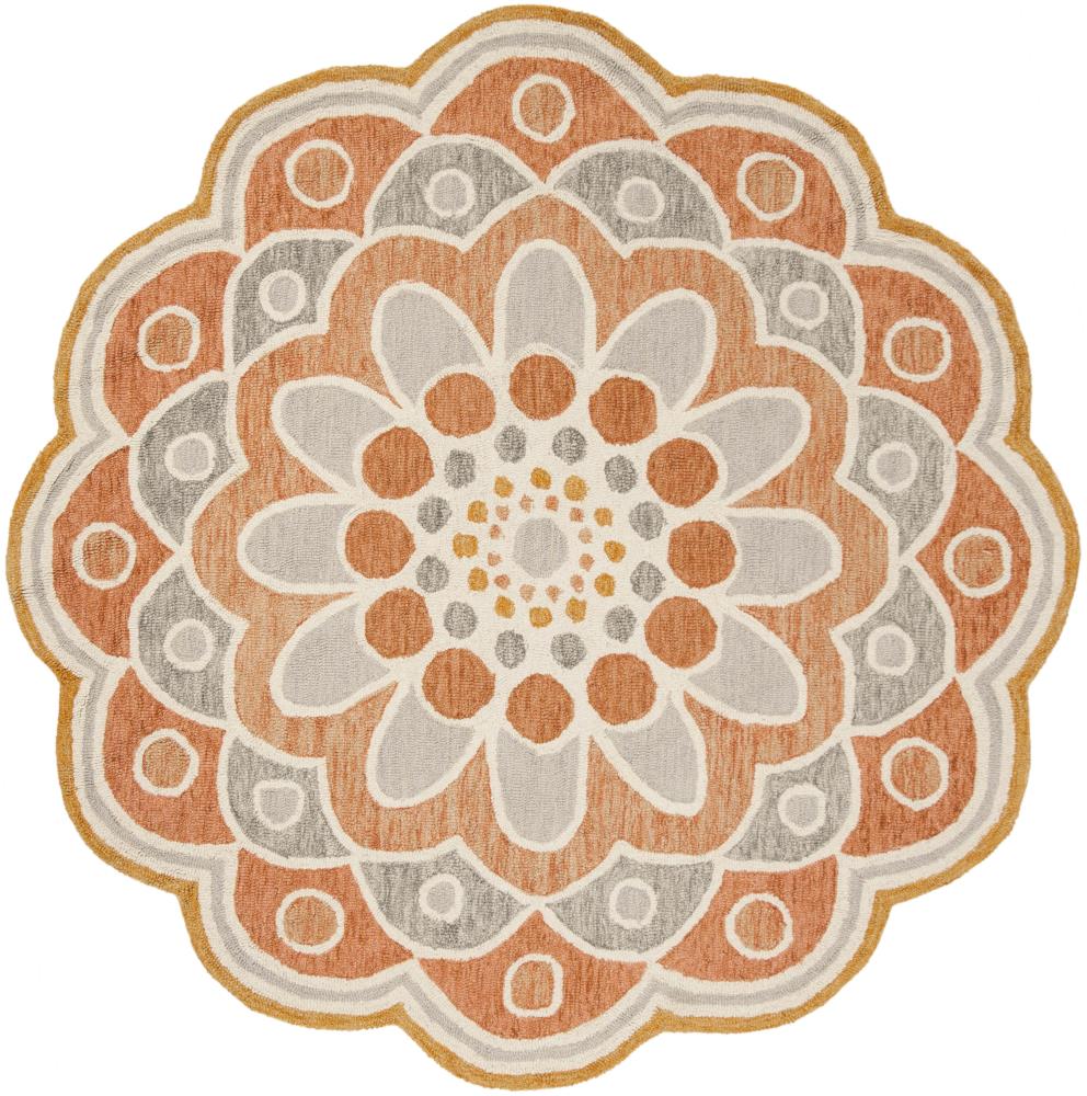 Terracotta Rug 8x8 Wool 6x6 Rugs Rust Rugs 5x5, Round Rugs, Living Room Rugs  