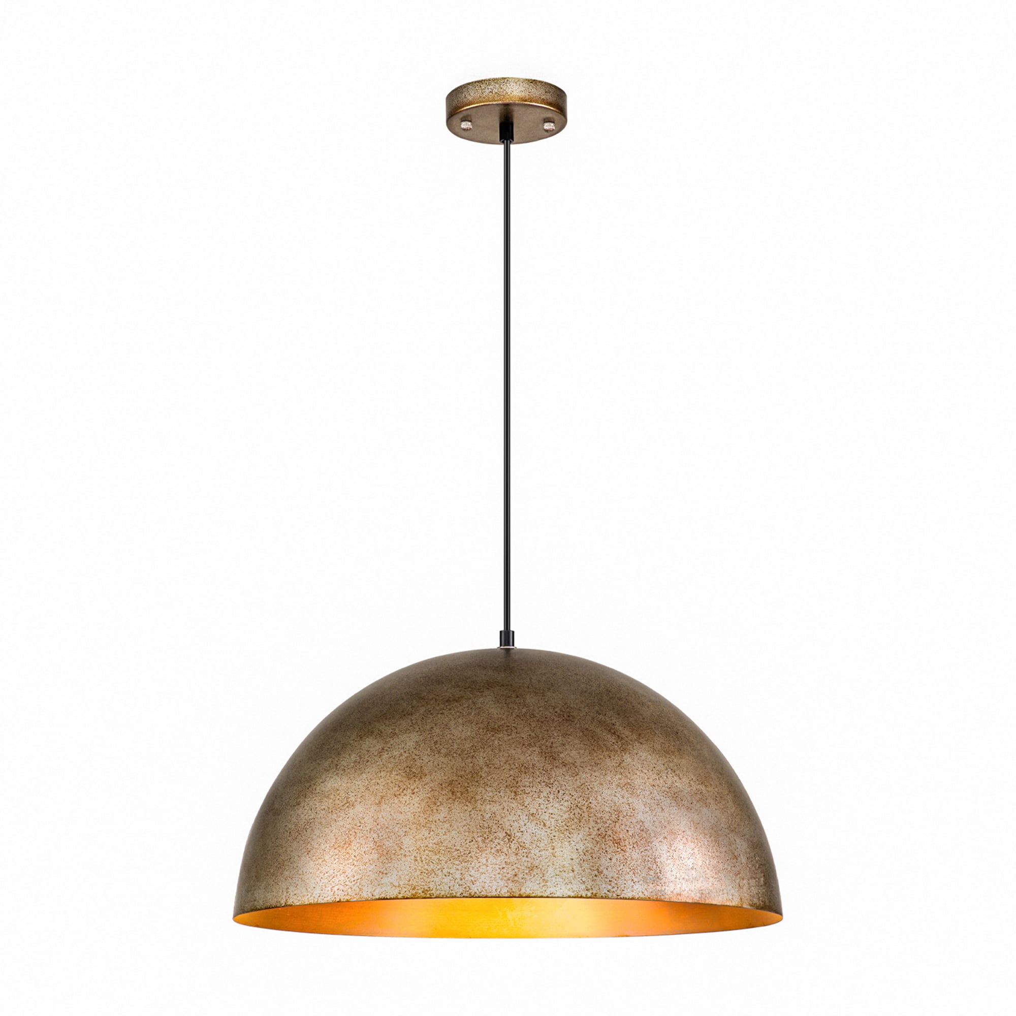 Rennnsan PL810143858 Nicholas Antique Dark Silver Industrial Dome Medium Hanging Pendant light