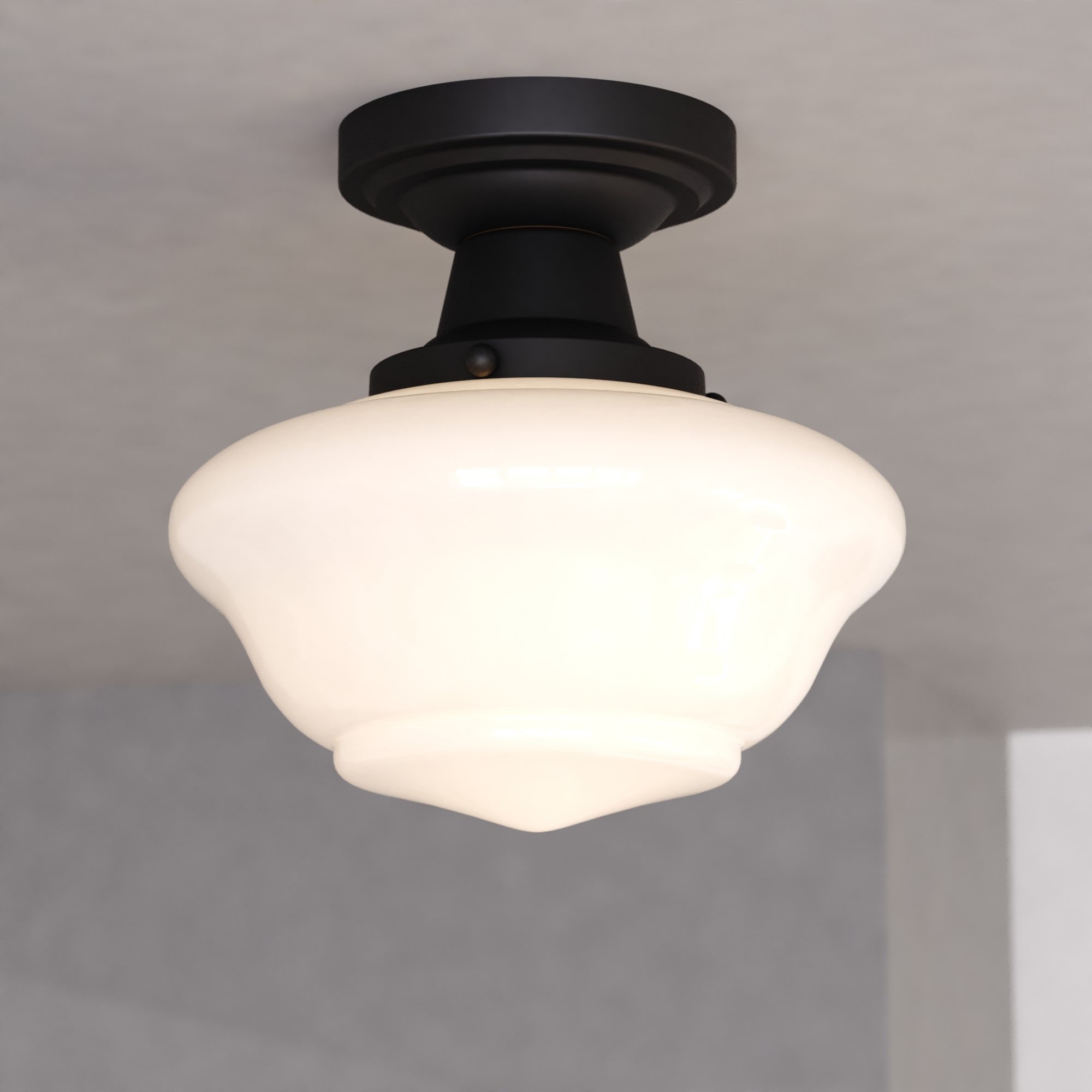 Cascadia C0312 Eastgate 1 -Light 8.75-in Matte Black Semi Flush Mount Light