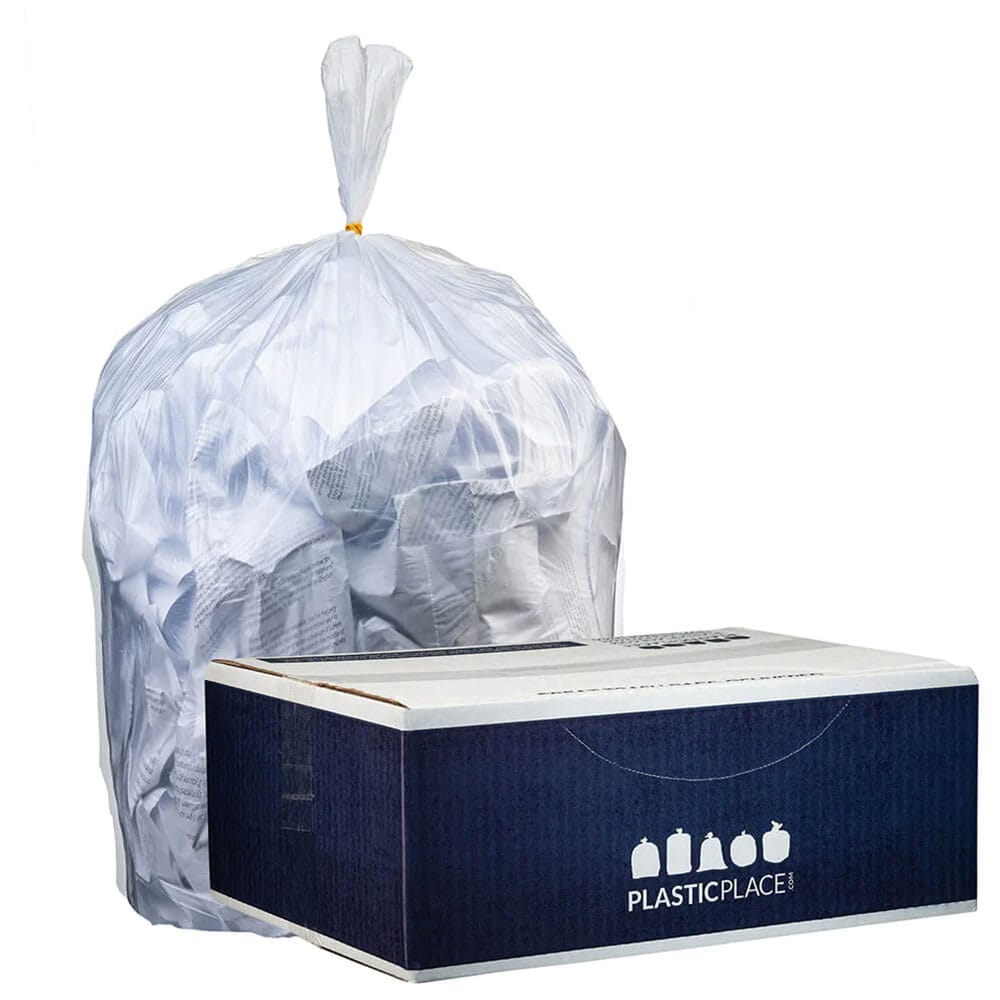 33 Gallon Trash Bag 21 Microns (250 Count Bulk) Black Trash Bags 30 Gallon  Trash