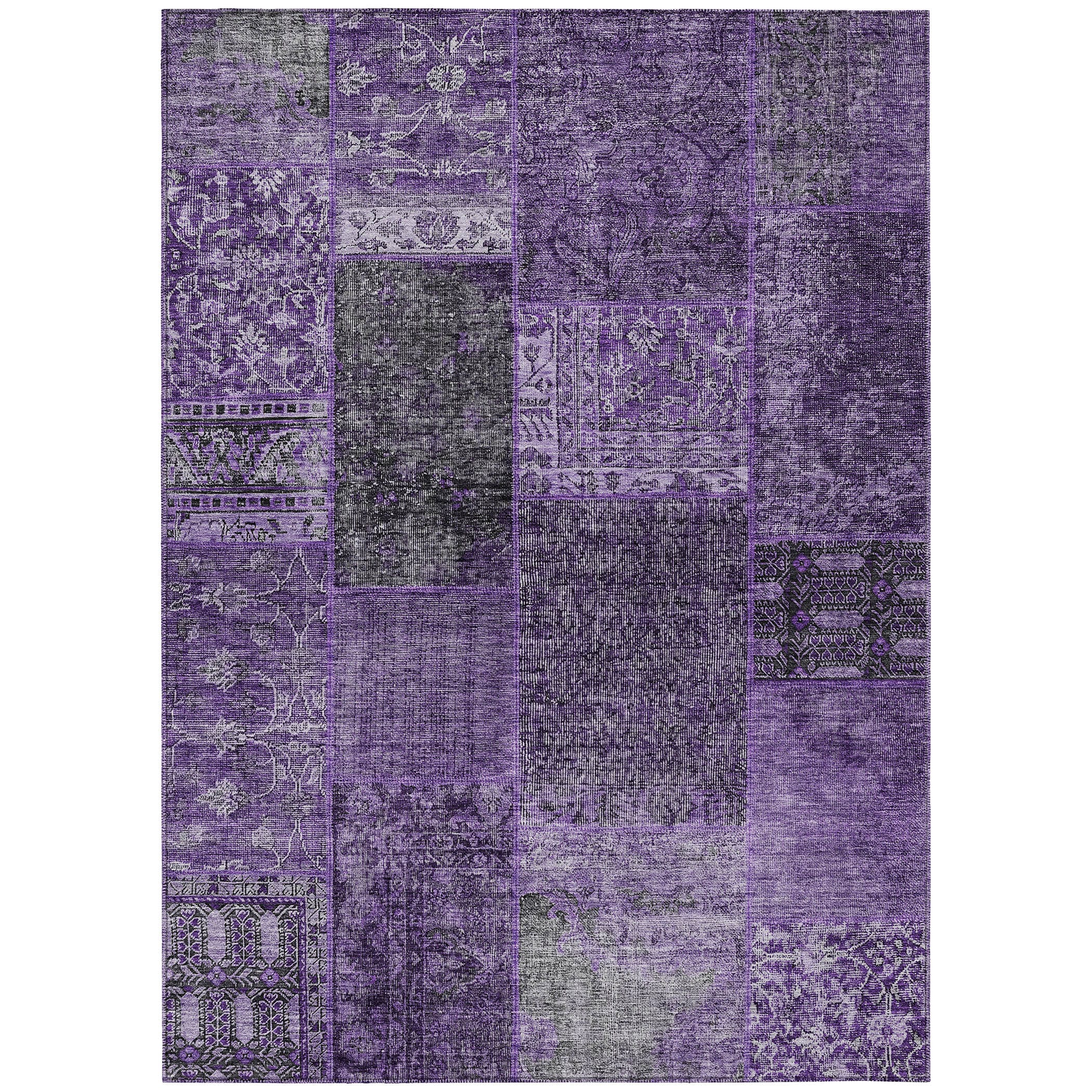 Addison Rugs ACN669EG10X14 Chantille ACN669EG 10 x 14 (ft) Polyester Eggplant Rectangular Indoor/Outdoor Geometric Machine washable Area rug
