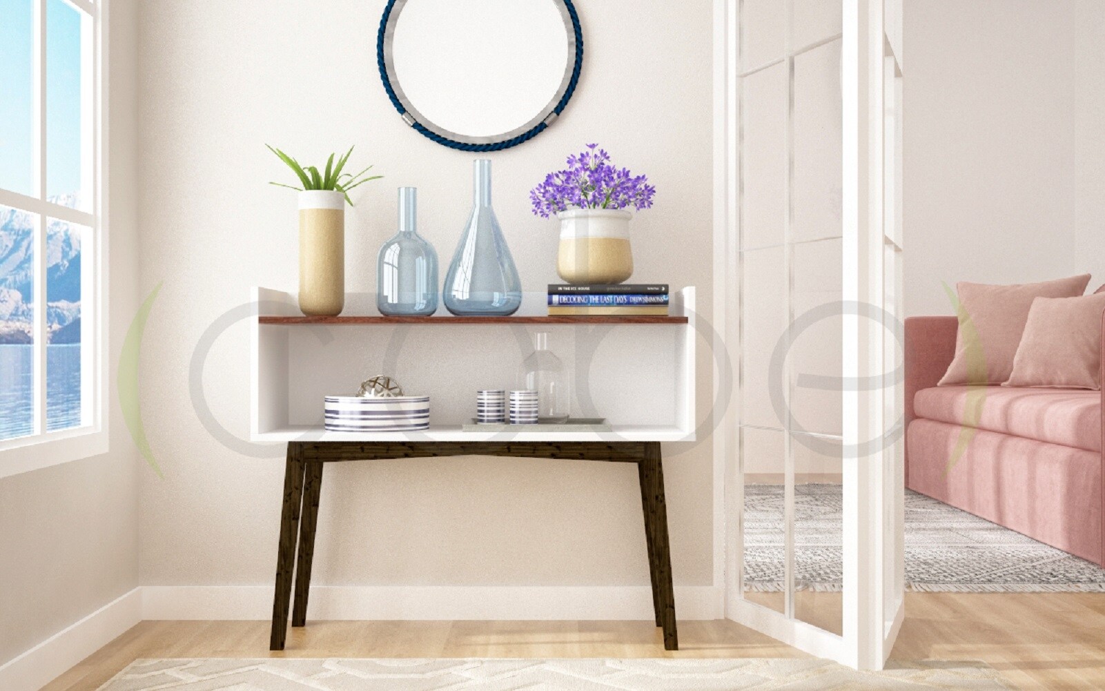 Manhattan Comfort 142AMC209 Brookdale Midcentury Matte Console Table