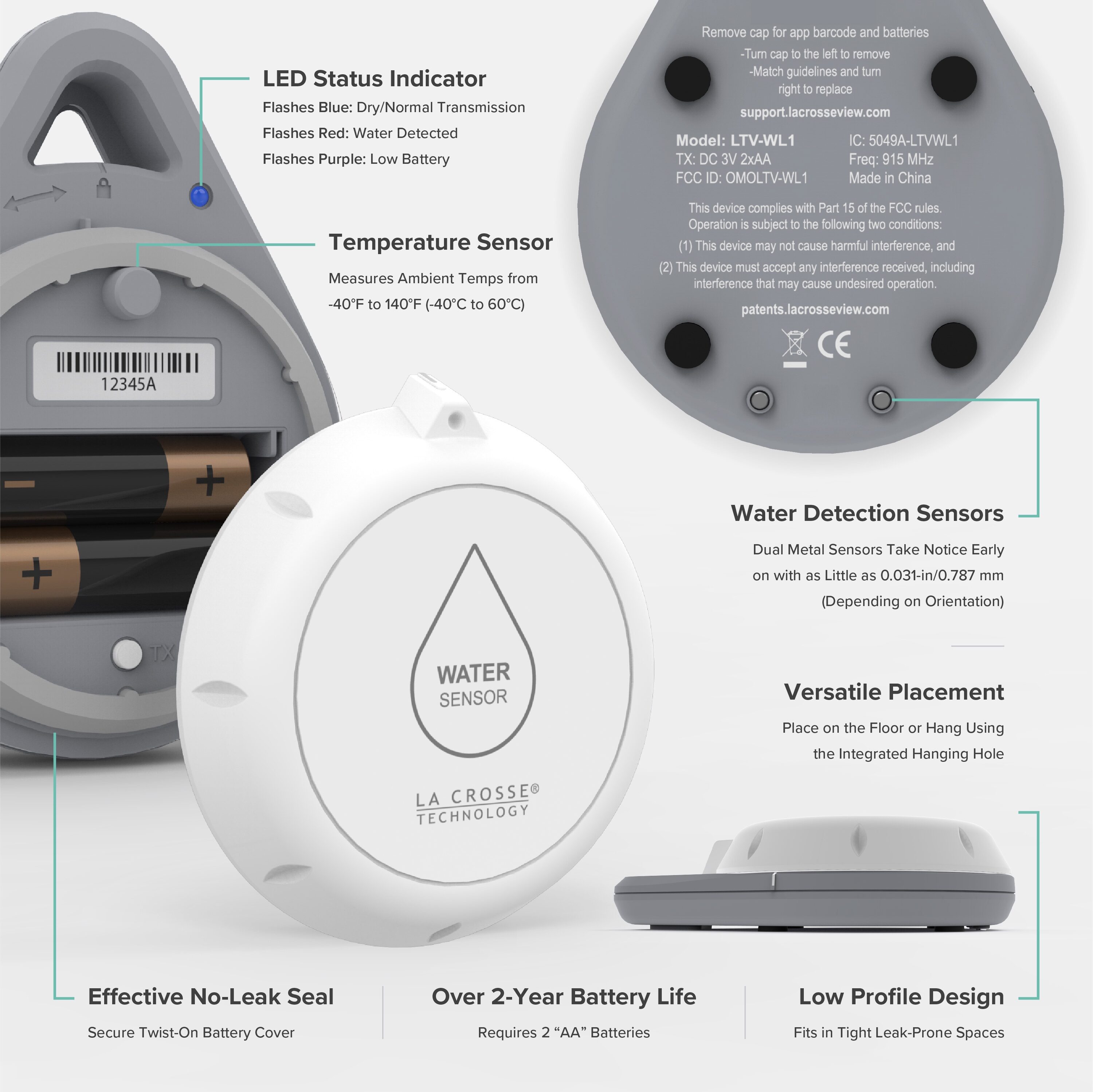 La Crosse Technology X100-WL-01 Flood-Sensors - View #5