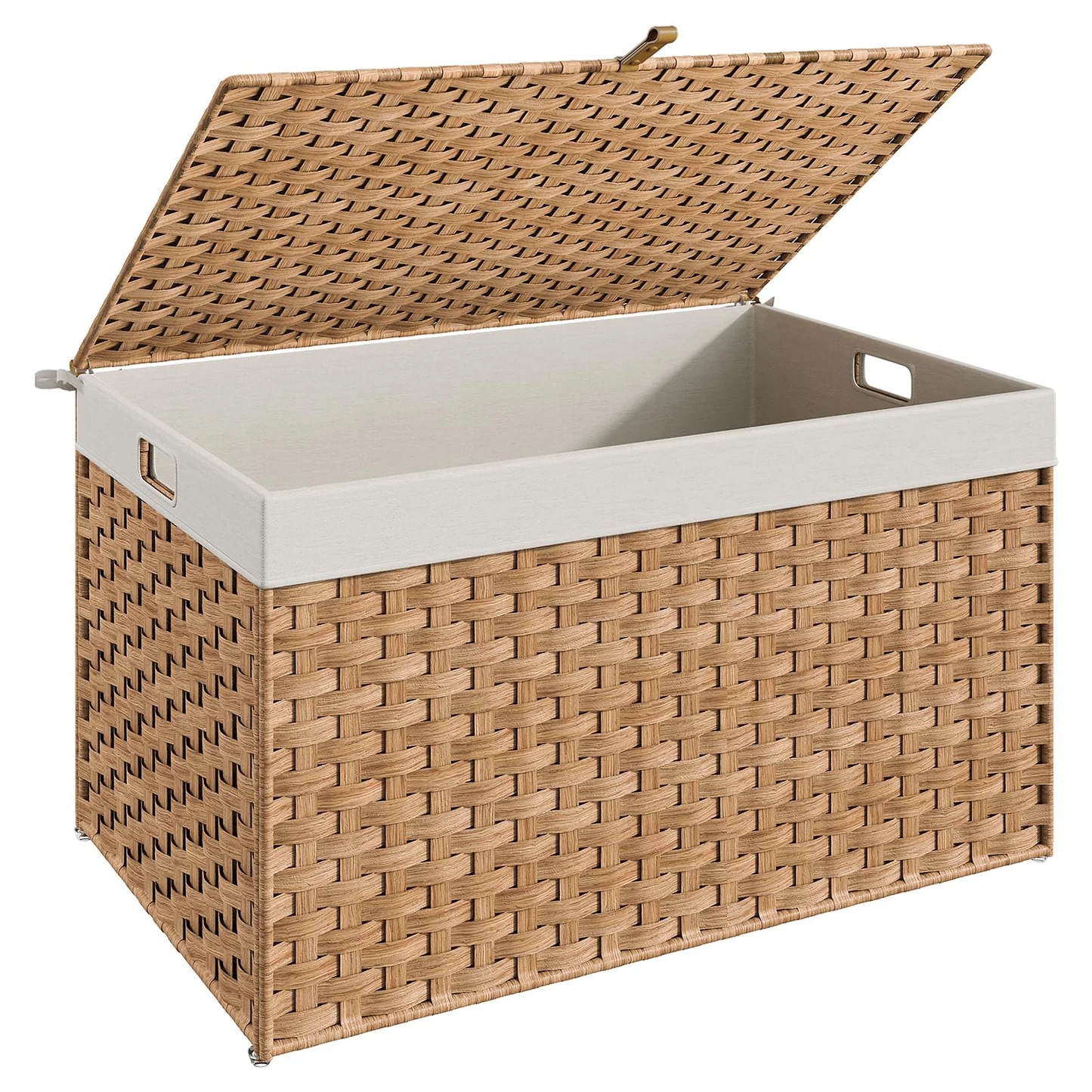 Slickblue Laundry Storage Basket with Flip Top Lid and Removable Washable Liner for Bedroom Laundry Room Hallway or Entryway Organization