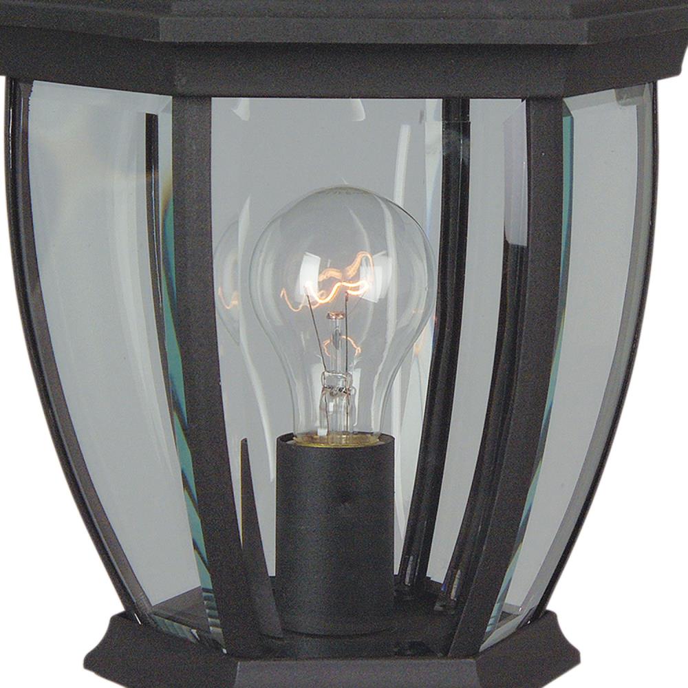 Matte Black Traditional Outdoor Lantern with Clear Glass Shade