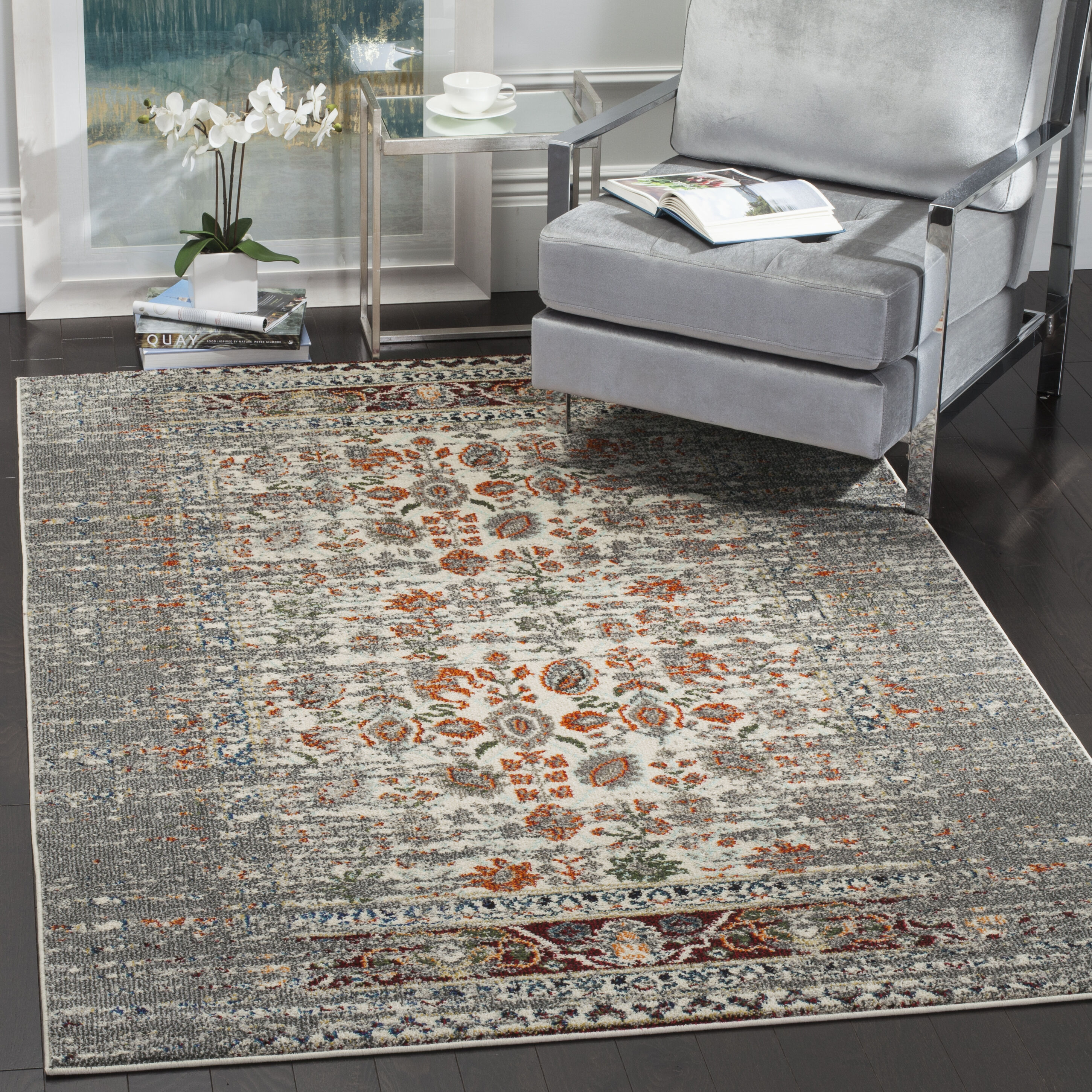 Safavieh MNC208T-4 Monaco Winfrid 4 x 6 (ft) Loomed Polypropylene Gray/Ivory Rectangular Indoor Abstract Bohemian/Eclectic Area rug