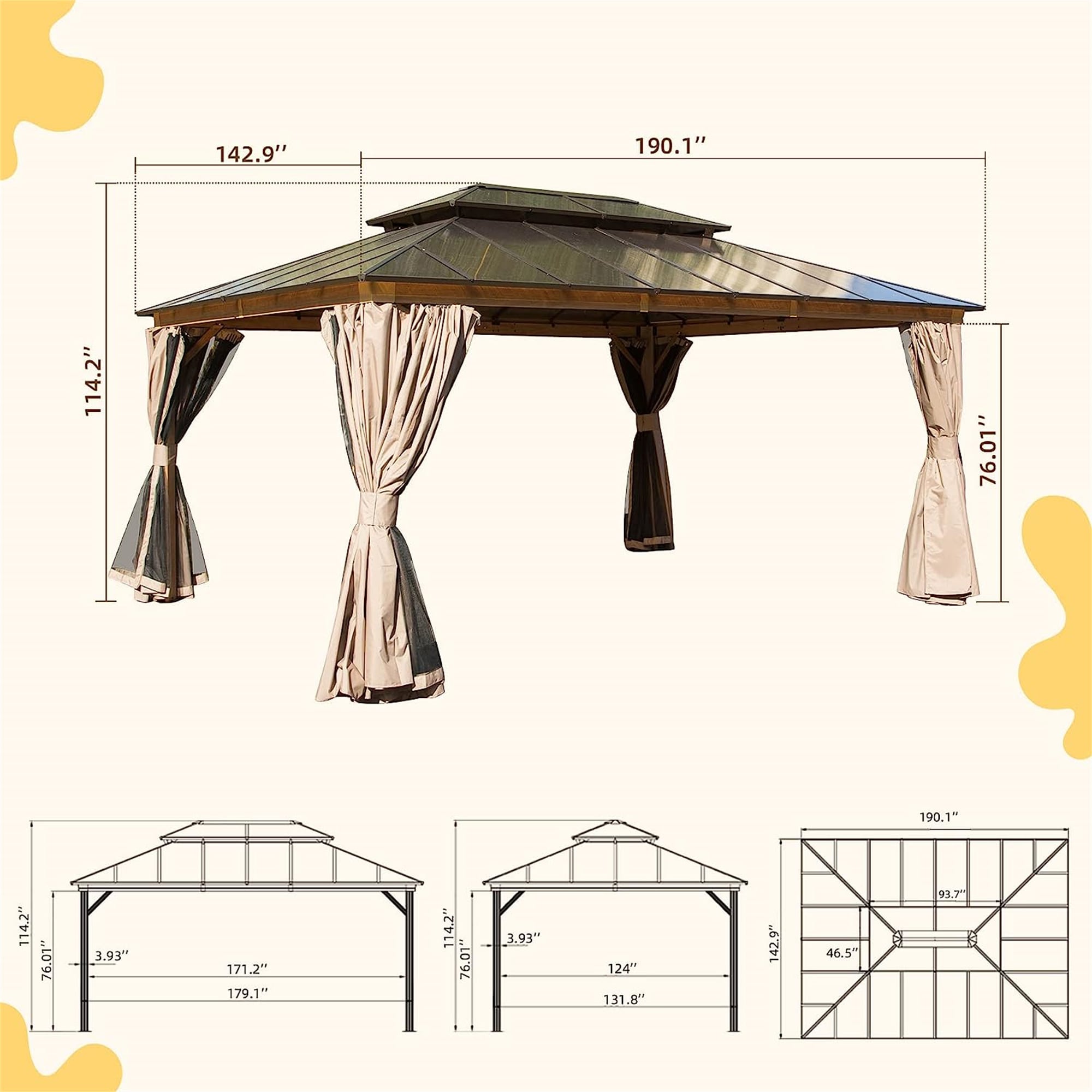 Clihome CL-DOLS026 Wood-Resin-Gazebos - View #4