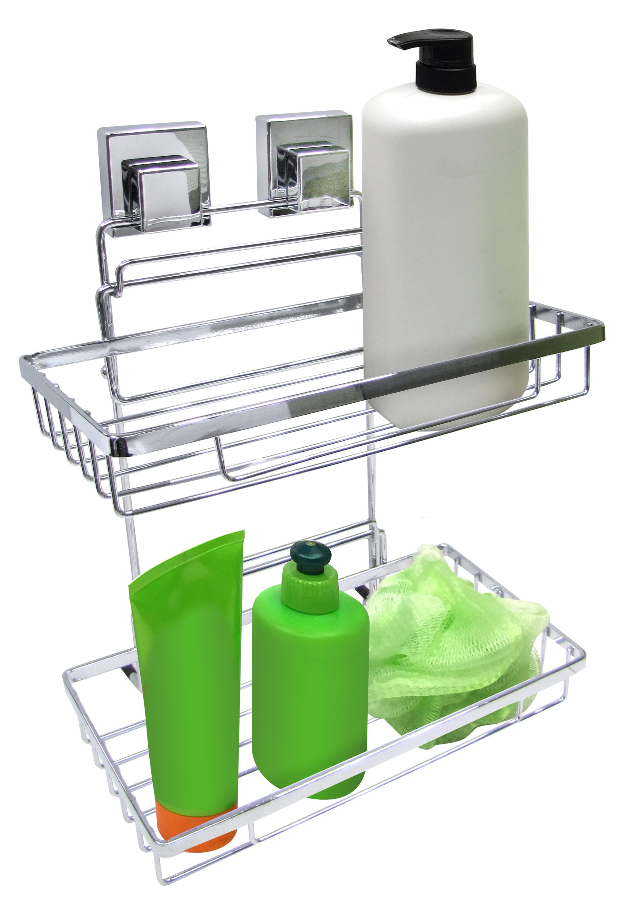 Ginsey Chrome Steel 1-Shelf Hanging Shower Caddy 9.25-in x 9.85-in