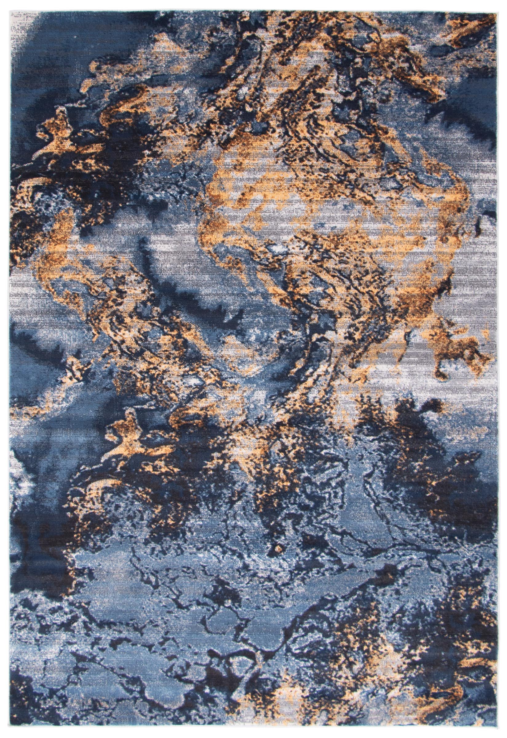 ECARPETGALLERY 358377 8 x 10 (ft) Polypropylene Blue Rectangular Indoor Abstract Area rug