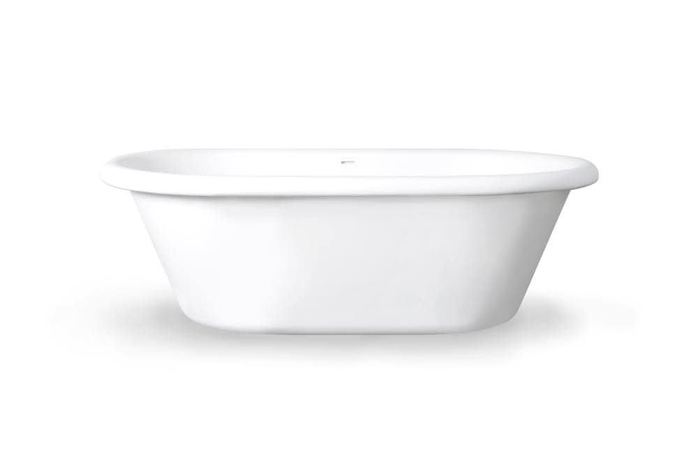 Clarke Products CA6640FS-01 39-in x 66-in White Solid surface Oval Freestanding Soaking bathtub with Drain ( Center Drain )