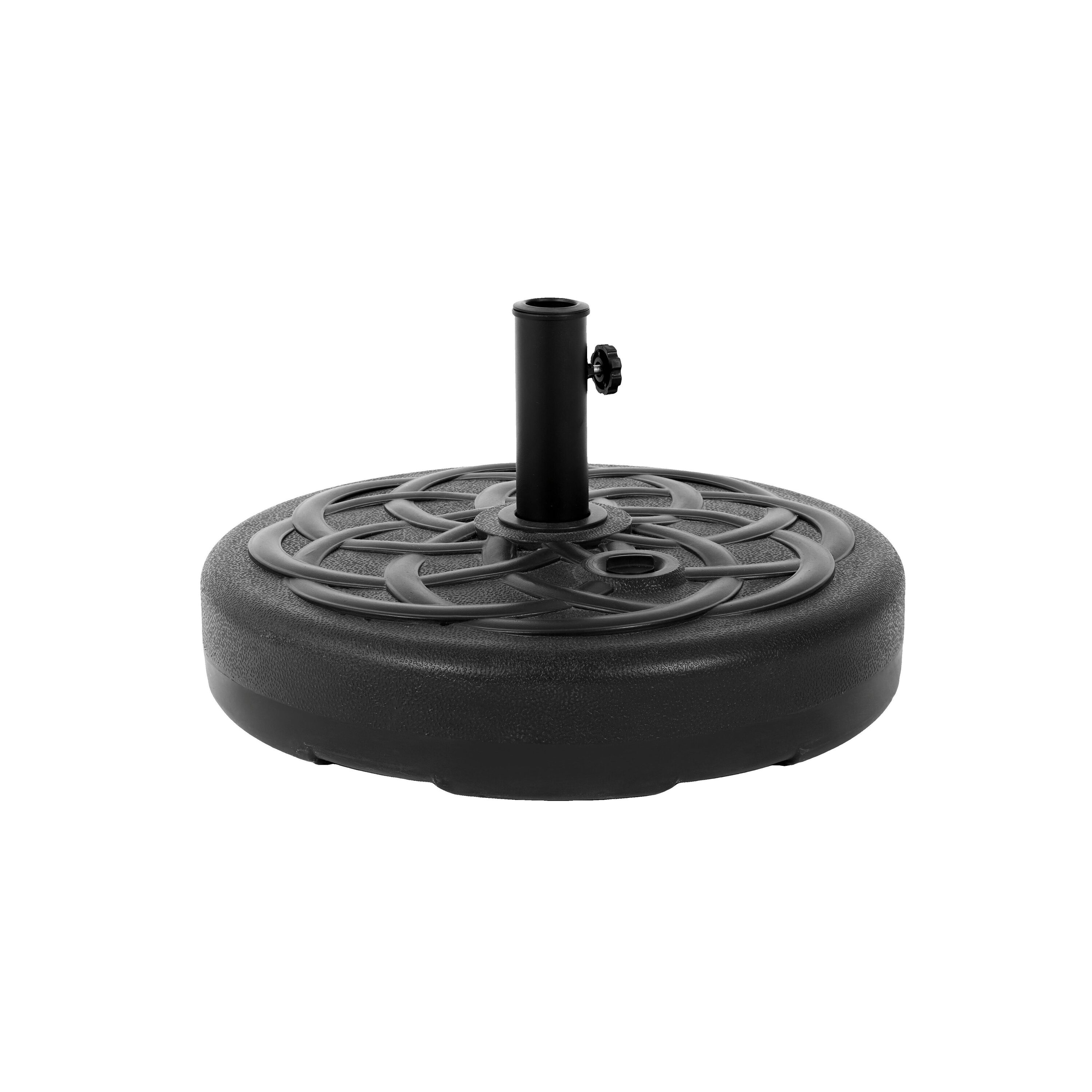 Bayfeve - 5.5-lb Black HDPE Plastic Patio Umbrella Base