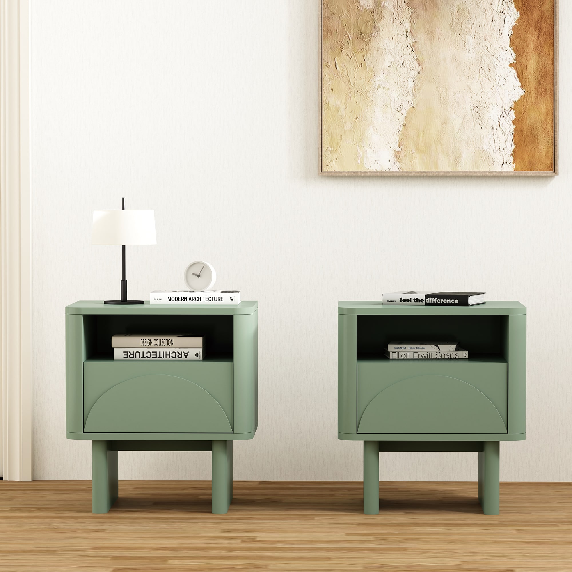 Manhattan Comfort 2-NS005-GR Sage Green Nightstand