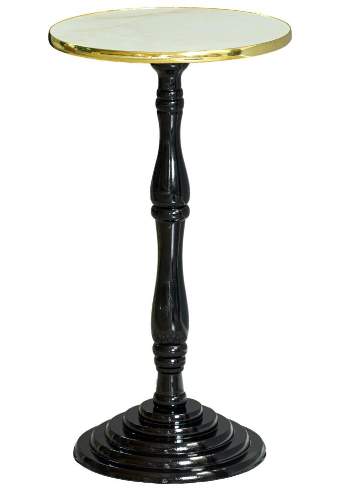Bold Tones QI003778.WT 13.75-in W x 26.5-in H White Wood Round Modern End Table