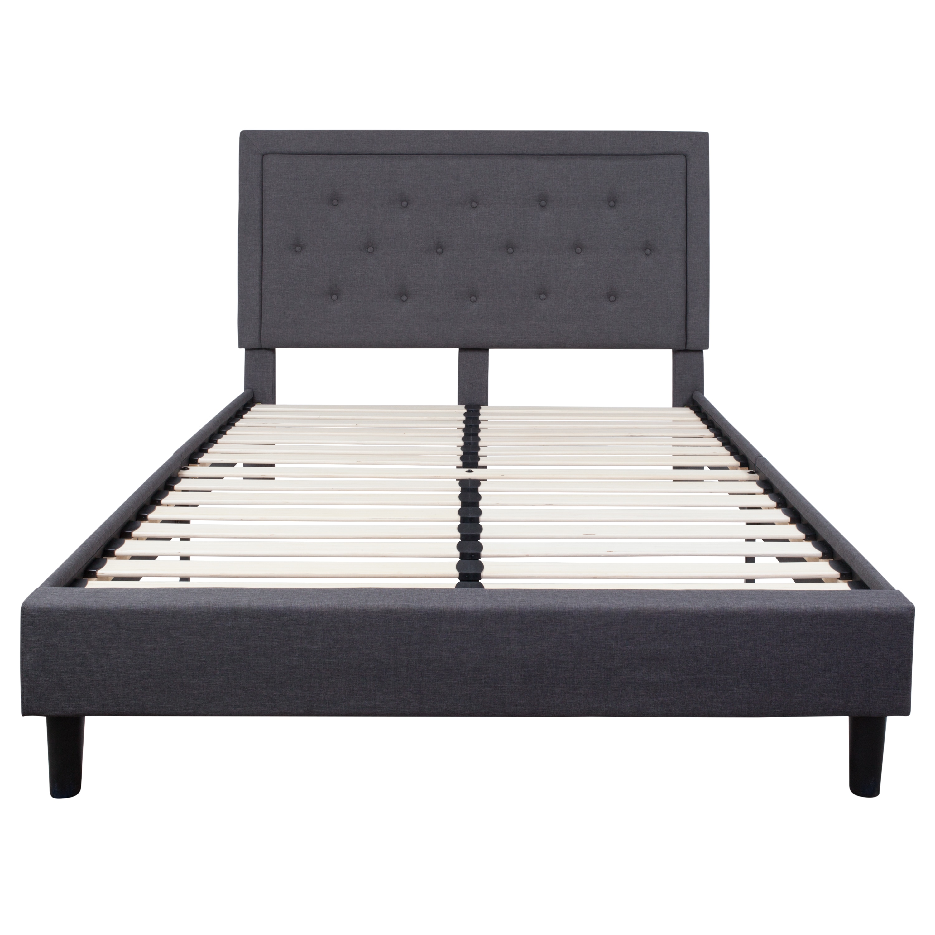 Flash Furniture Roxbury Dark Gray Queen Upholstered Platform Bed in the ...