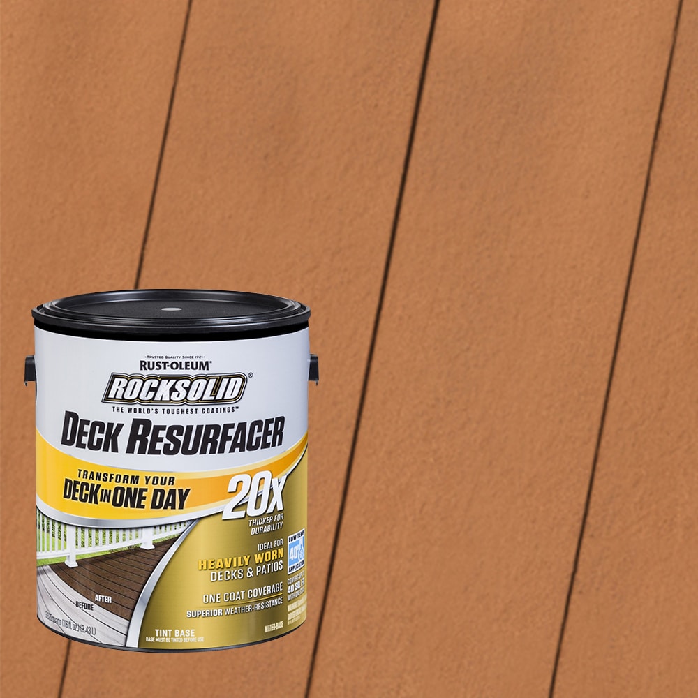 Rust-Oleum 319371T RockSolid 20X Deck Resurfacer Pre-Tinted Cedarstone Solid Exterior Wood Stain and Sealer in One ( 1-gallon )