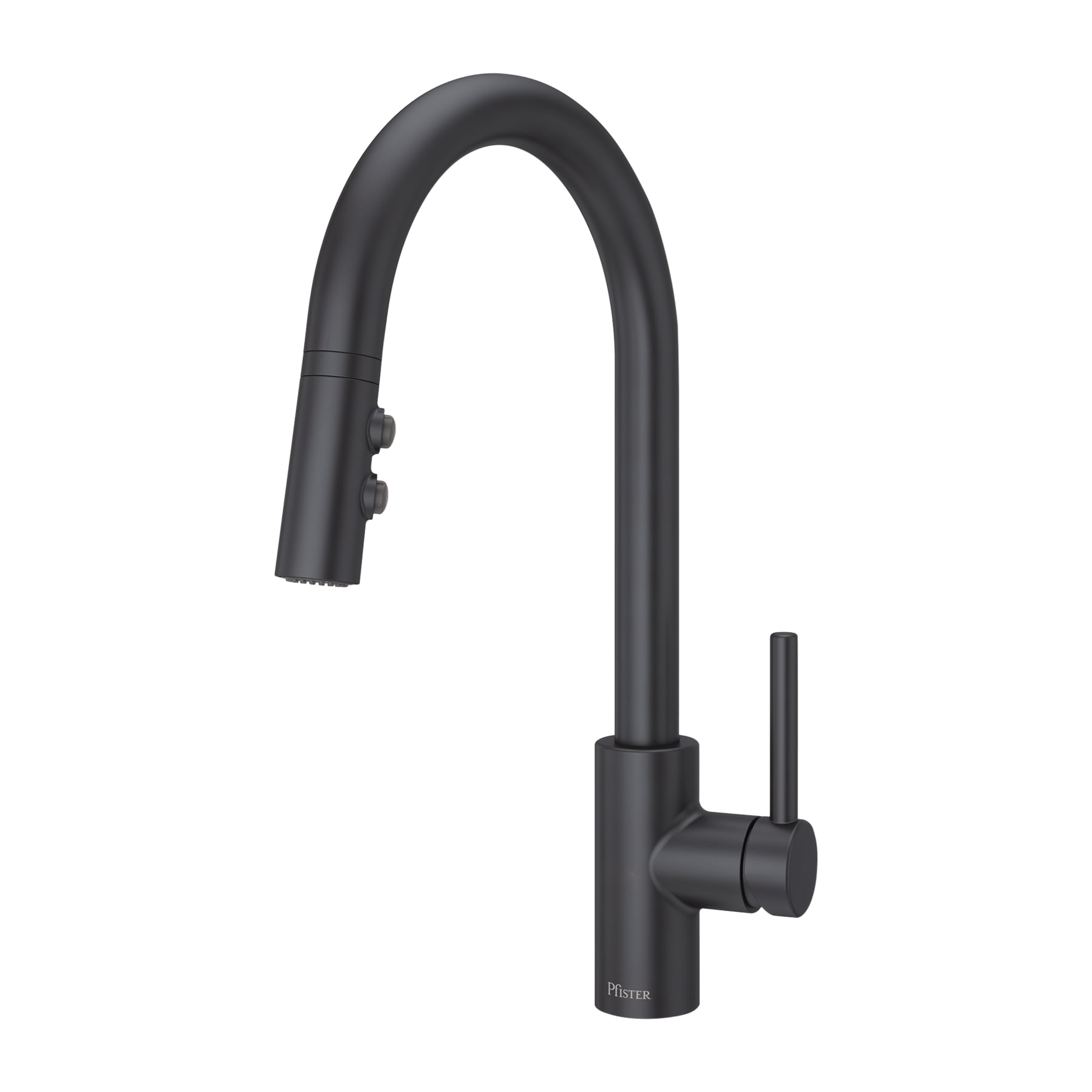 Pfister LG529-SAB Stellen Matte Black Single Handle Deck-mount Kitchen Faucet with Sprayer (Includes Deck Plate)