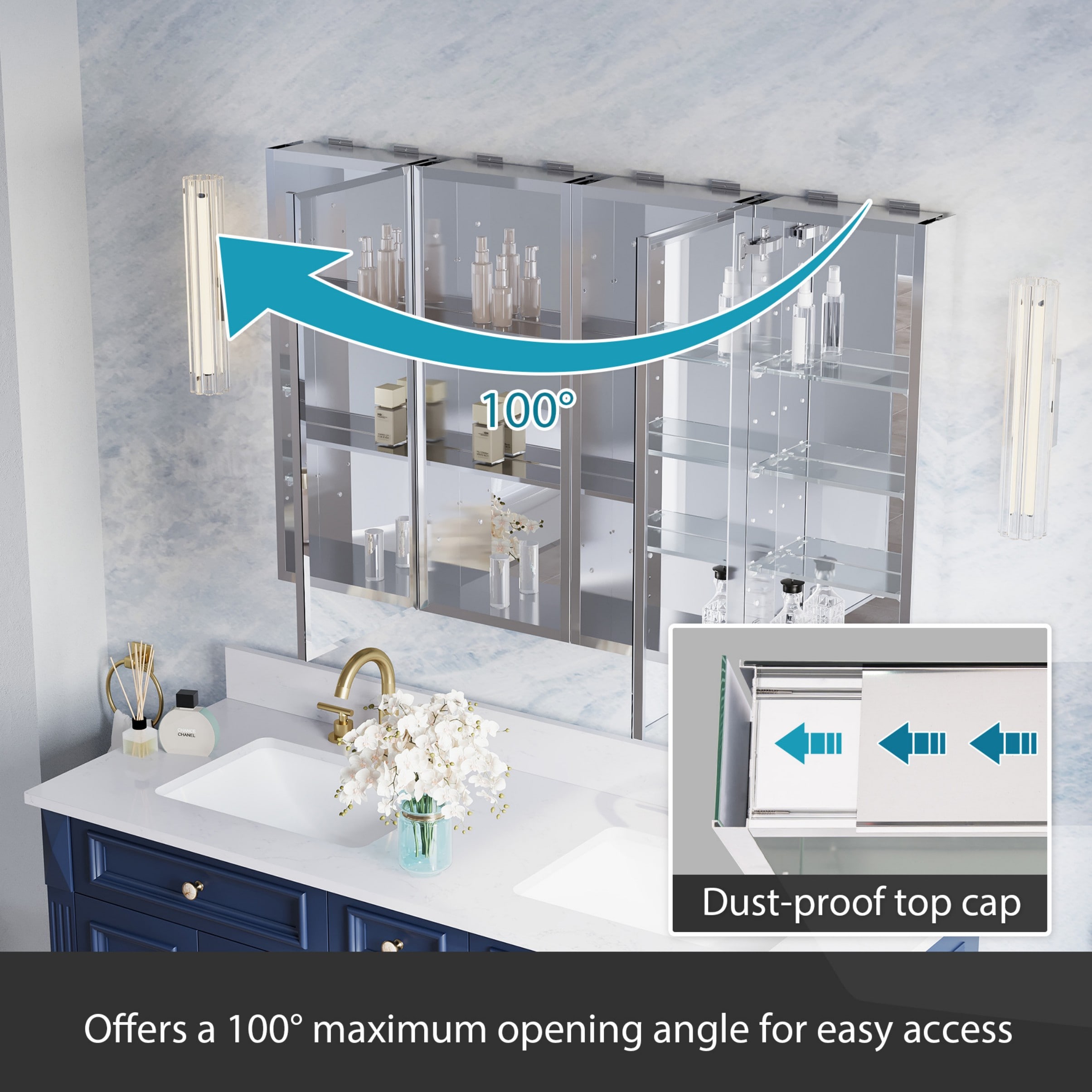 WELLFOR B12R30MC30MCB12L Bathroom-Wall-Cabinets - View #6